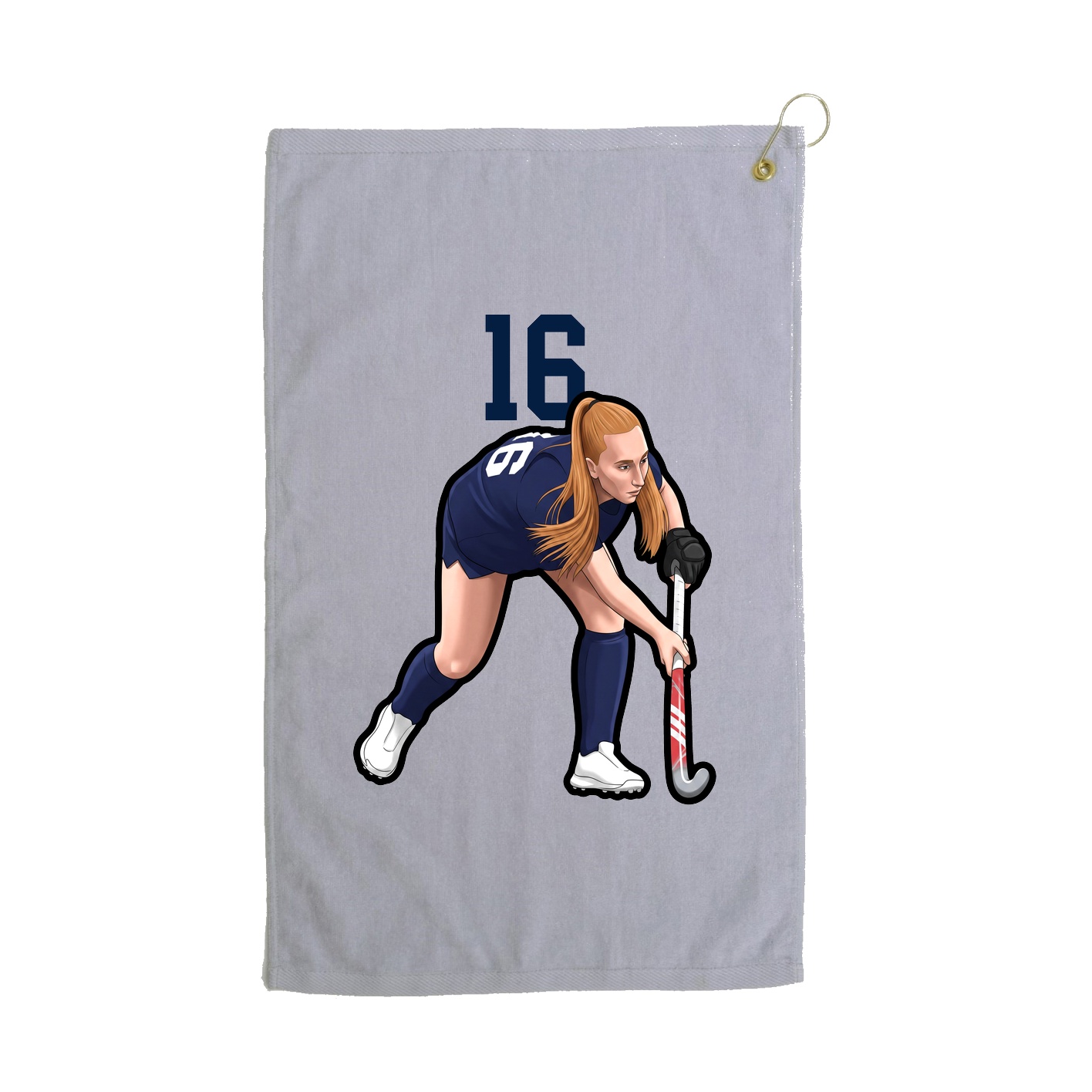 Golf Towel — Number Top in Grey