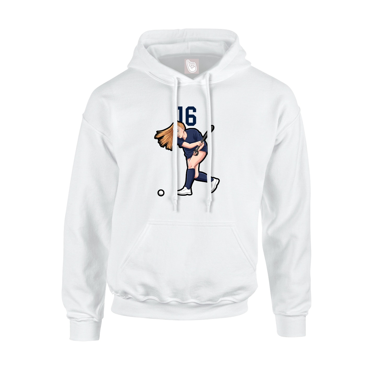 Youth Hoodie — Number Top in White