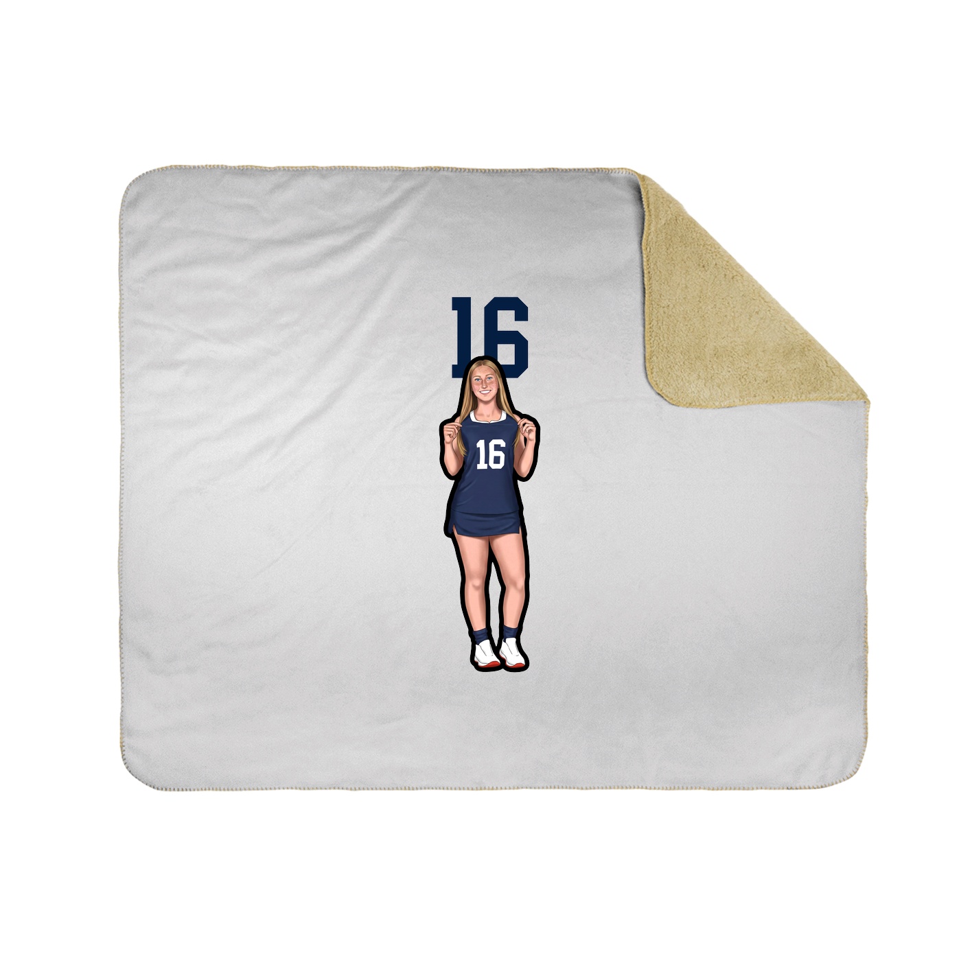 Throw Blanket — Number Top in White