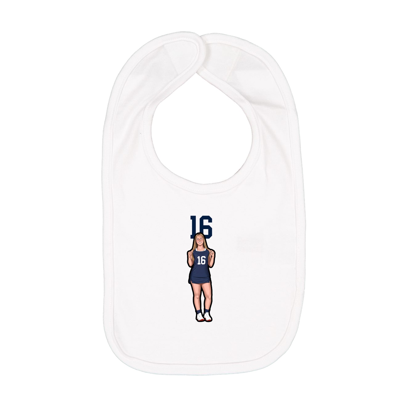 Infant Bib — Number Top in White