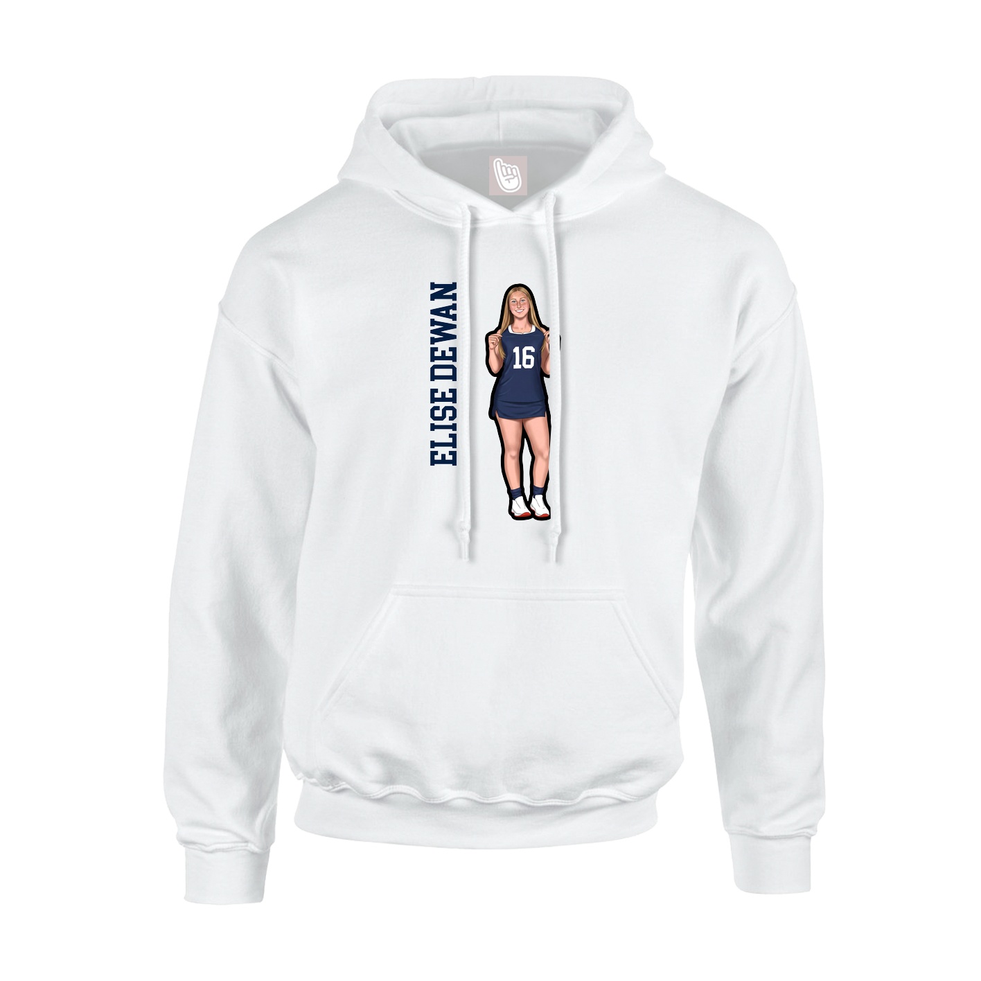 Hoodie — Name Vertical in White