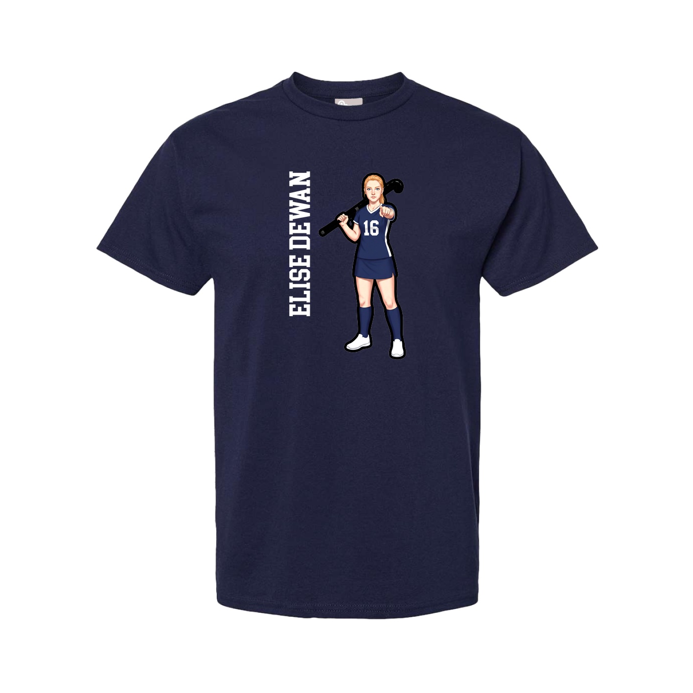 Tee — Name Vertical in Navy