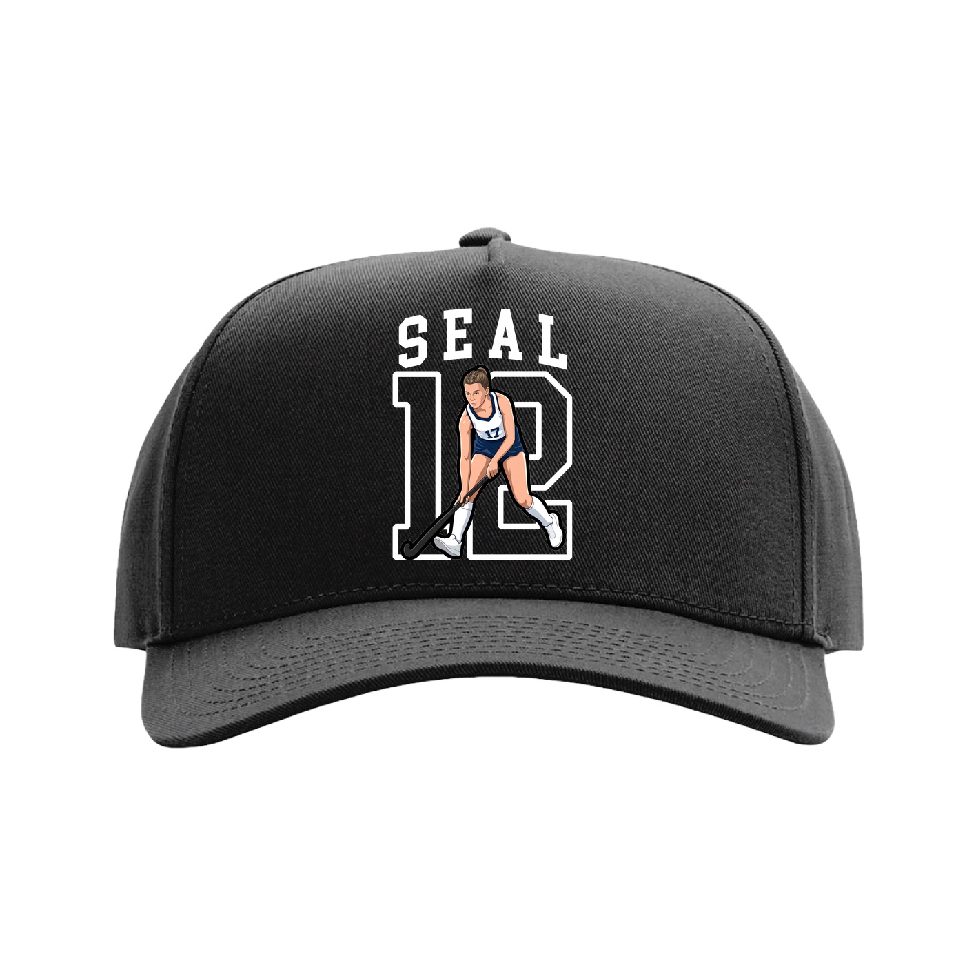 Full Fabric Five-Panel Champ Cap — Shirsey in Black