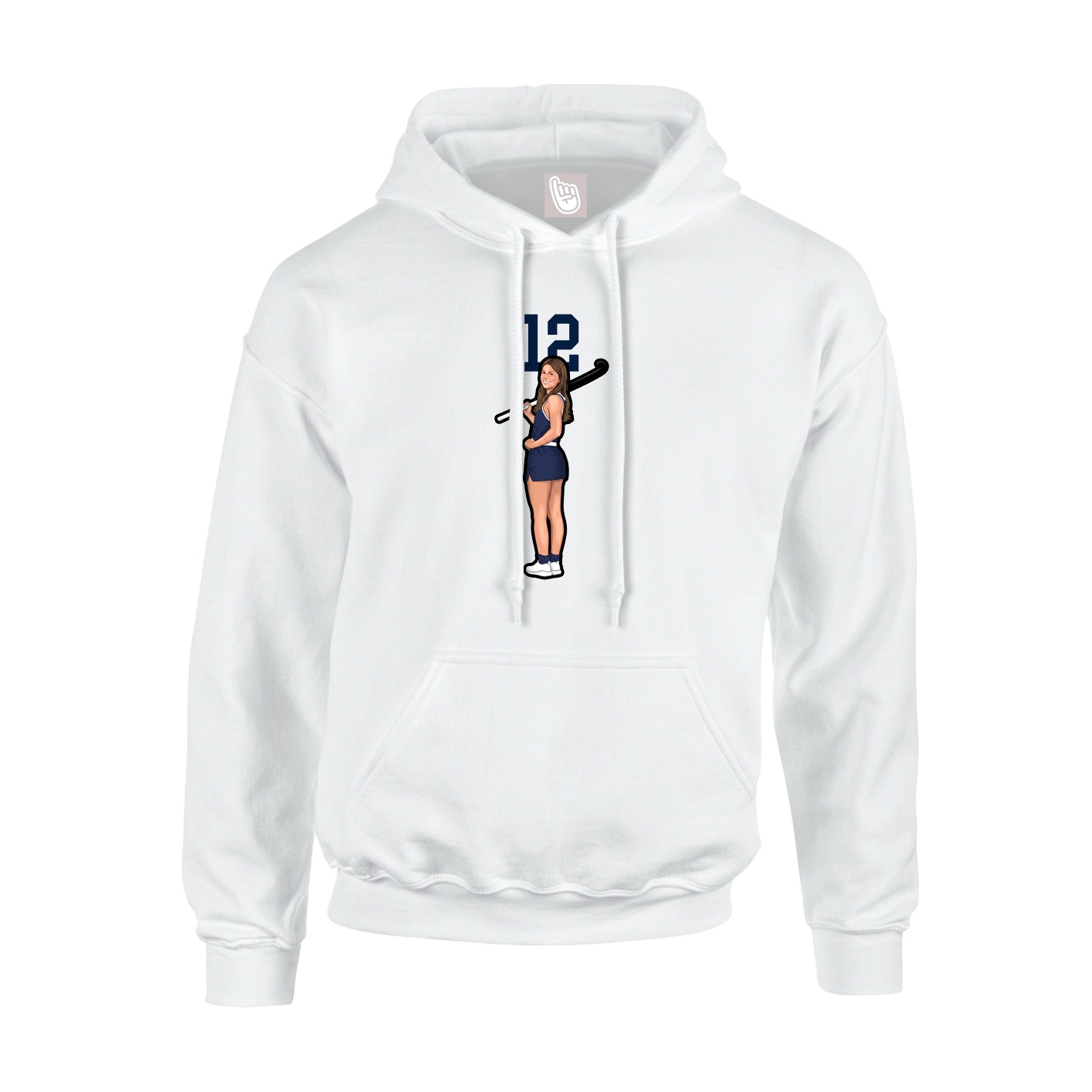 Hoodie — Number Top in White