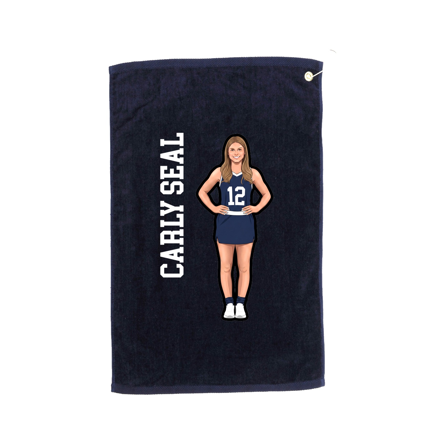 Golf Towel — Name Vertical in Navy