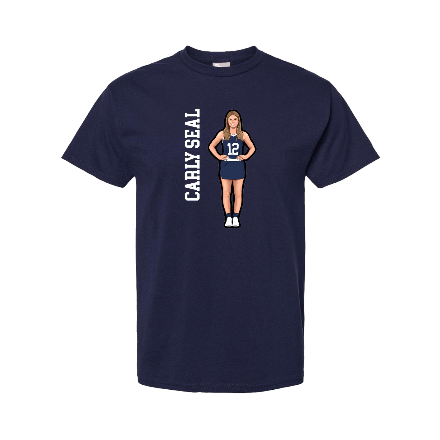 Tee — Name Vertical in Navy