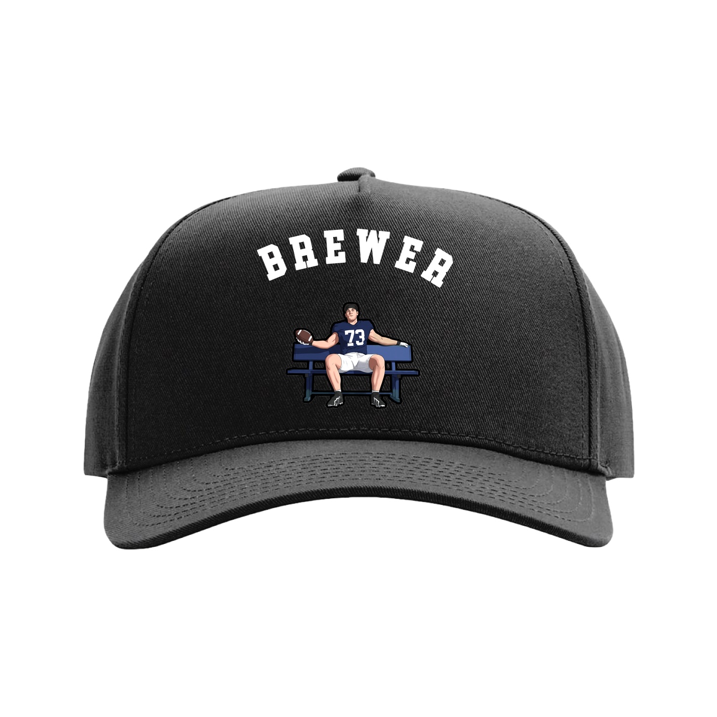 Full Fabric Five-Panel Champ Cap — Shirsey Arch in Black