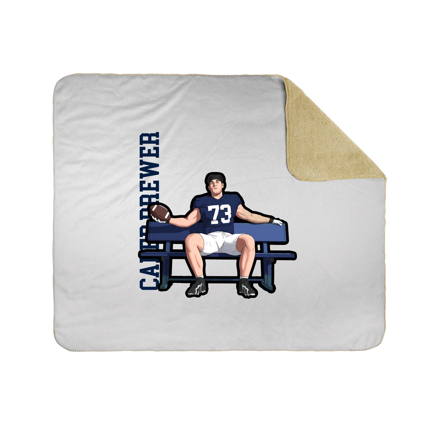 Throw Blanket — Name Vertical in White