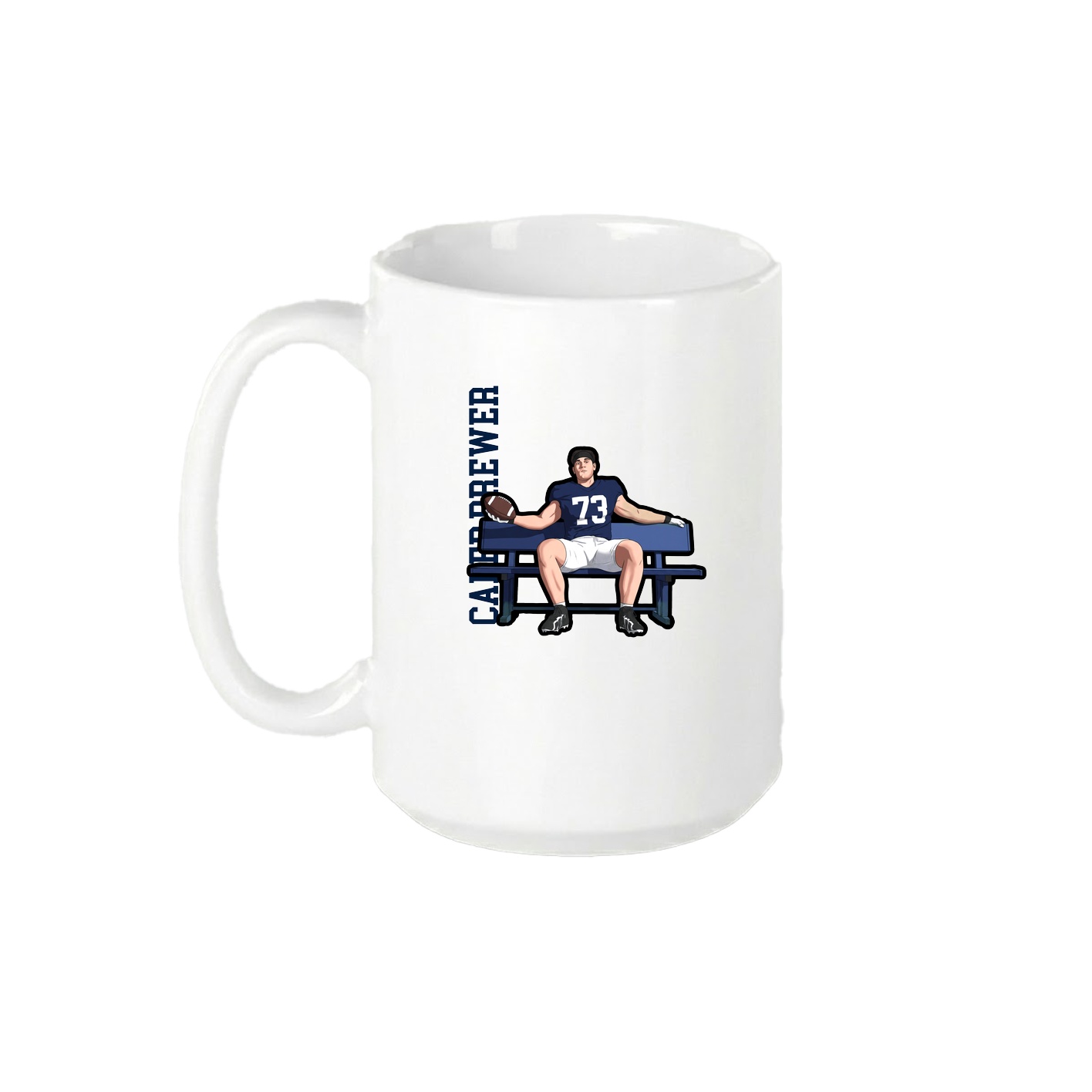15oz Coffee Mug — Name Vertical in White
