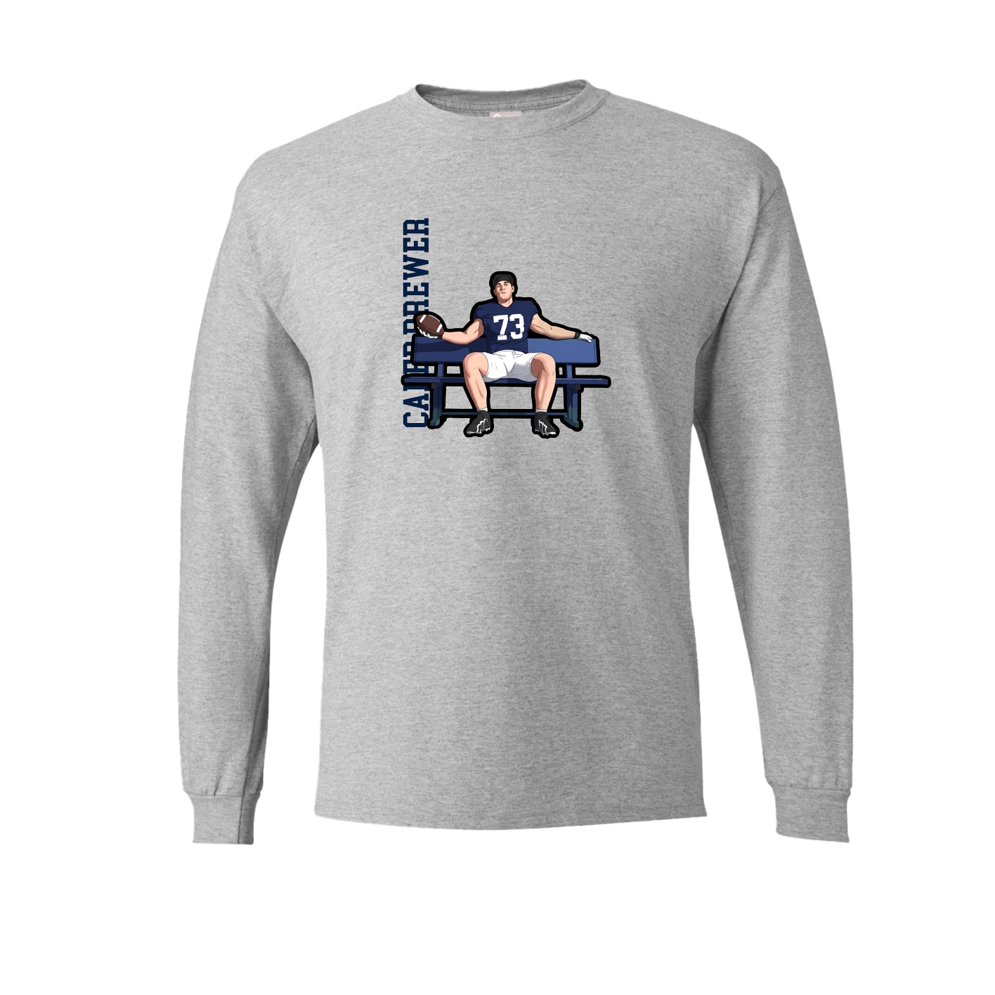 Long Sleeve Tee — Name Vertical in Grey