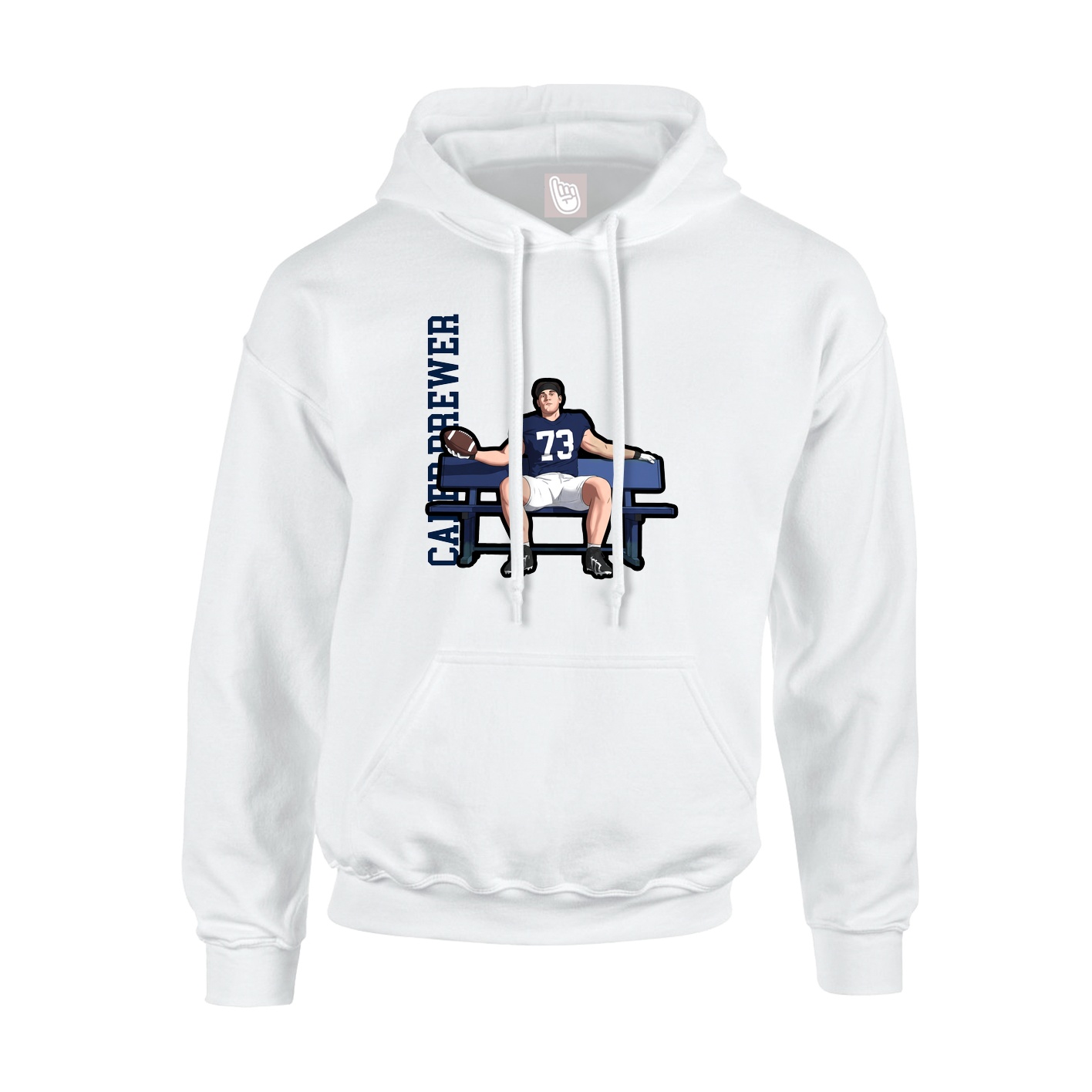 Youth Hoodie — Name Vertical in White