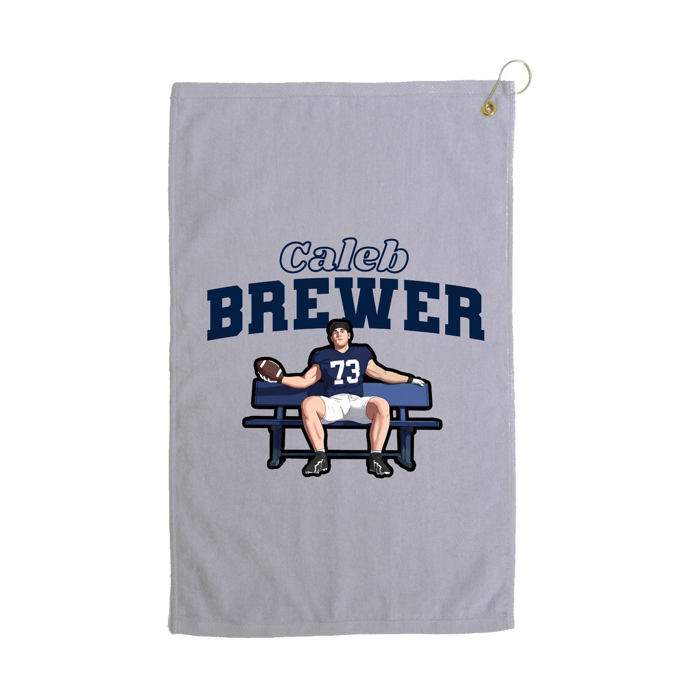 Golf Towel — Name Arch in Grey