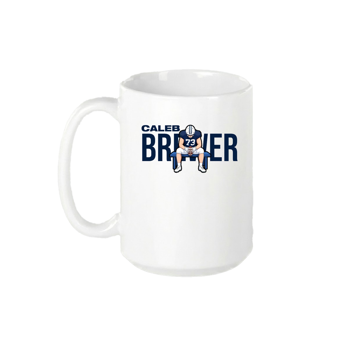 15oz Coffee Mug — Player Name in White