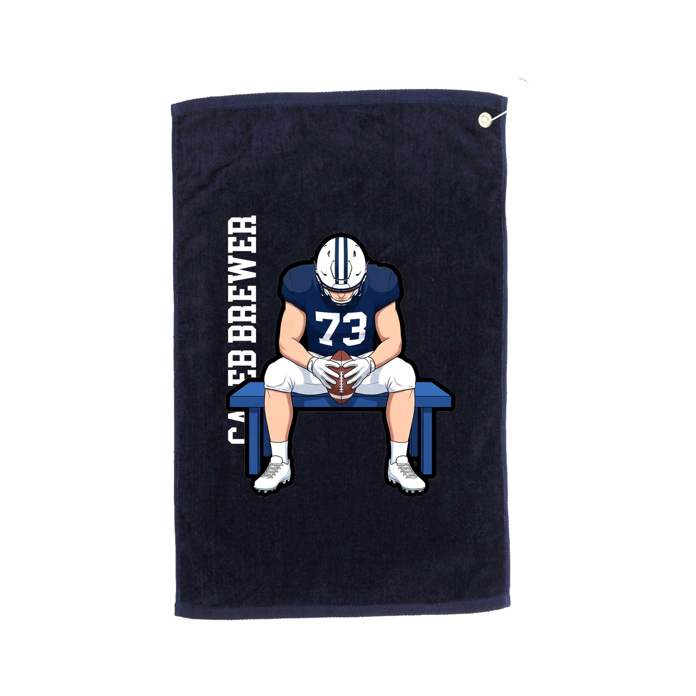 Golf Towel — Name Vertical in Navy
