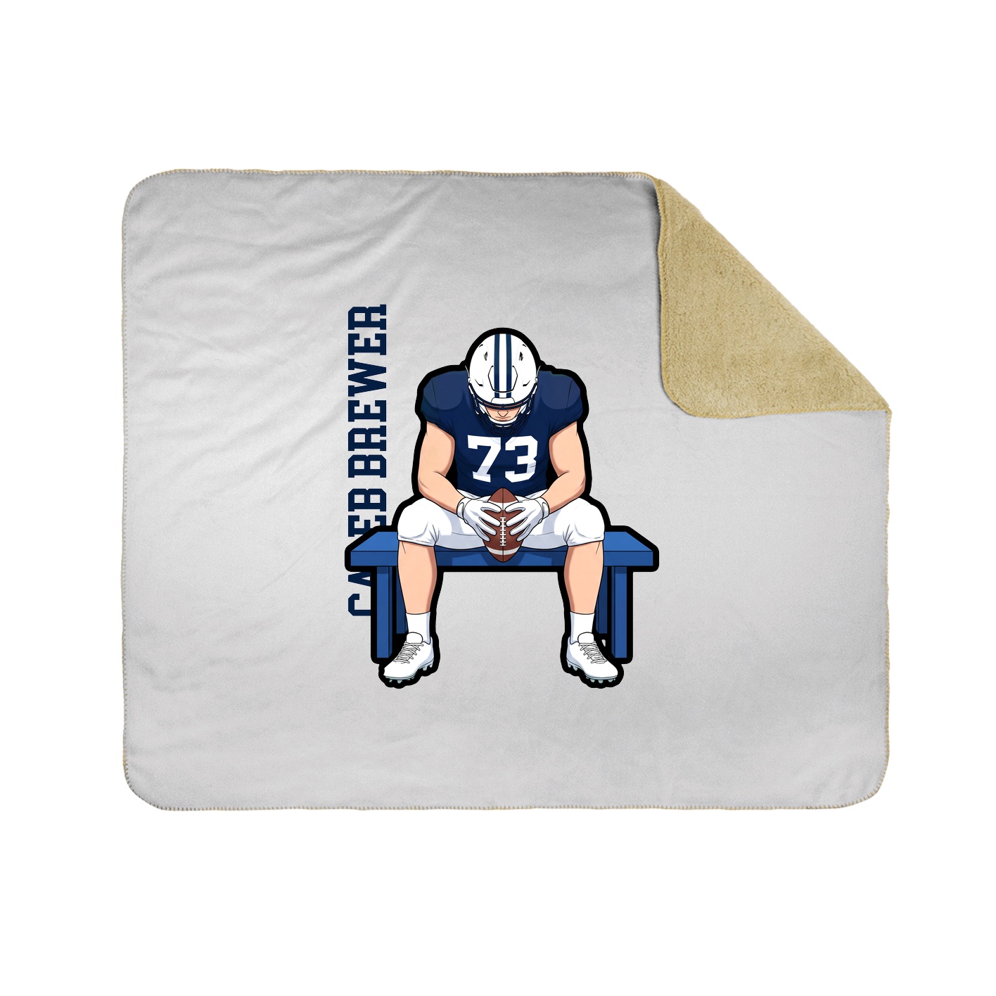 Throw Blanket — Name Vertical in White