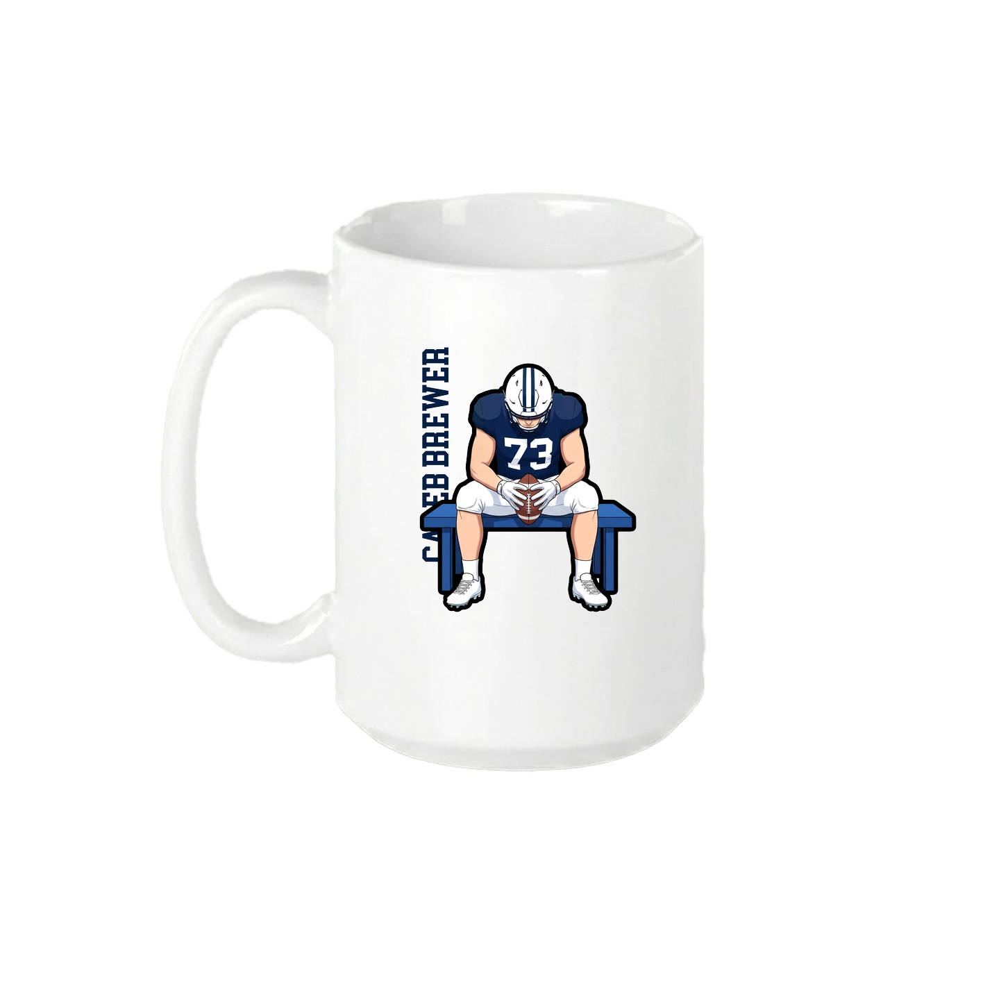 15oz Coffee Mug — Name Vertical in White