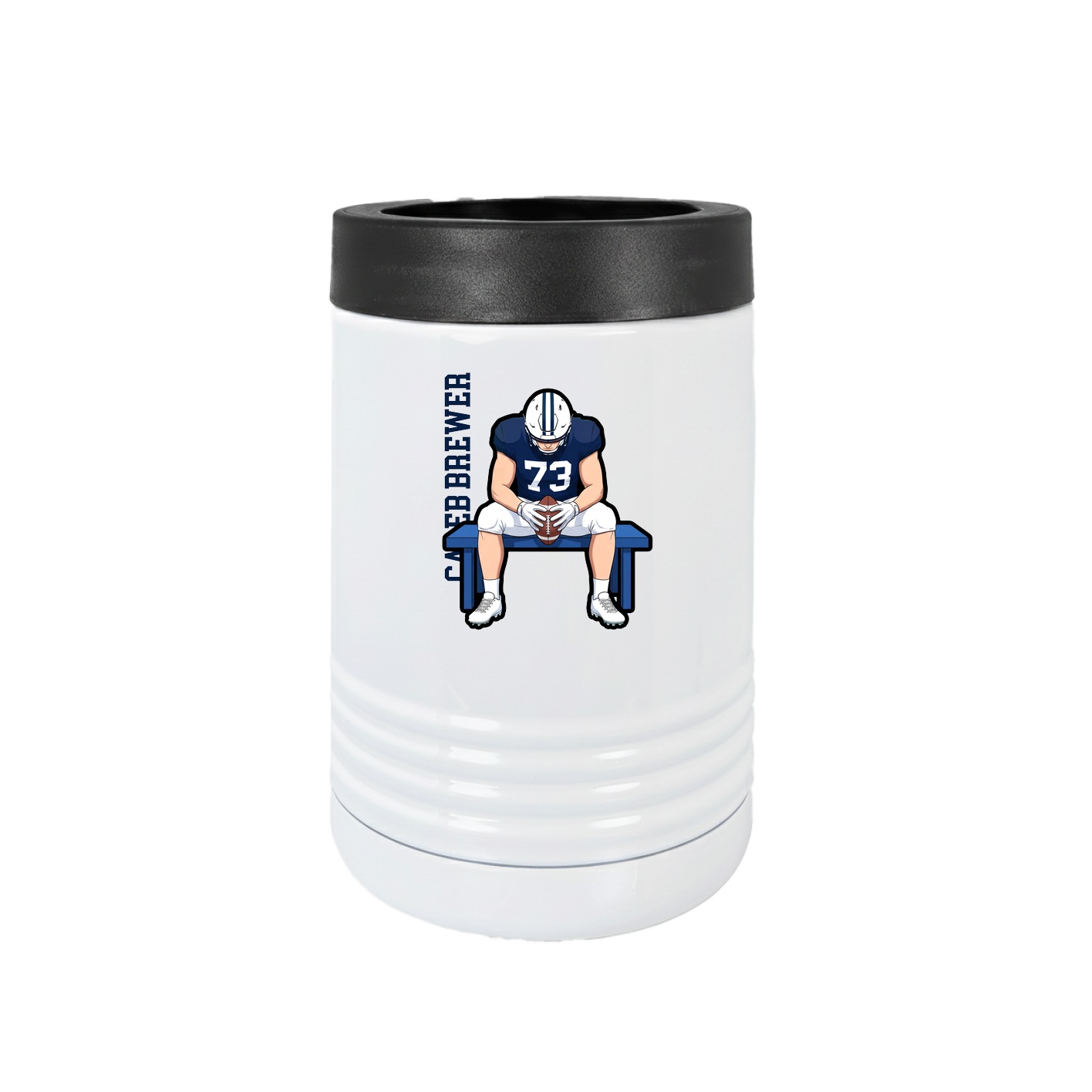 Beverage Holder — Name Vertical in White