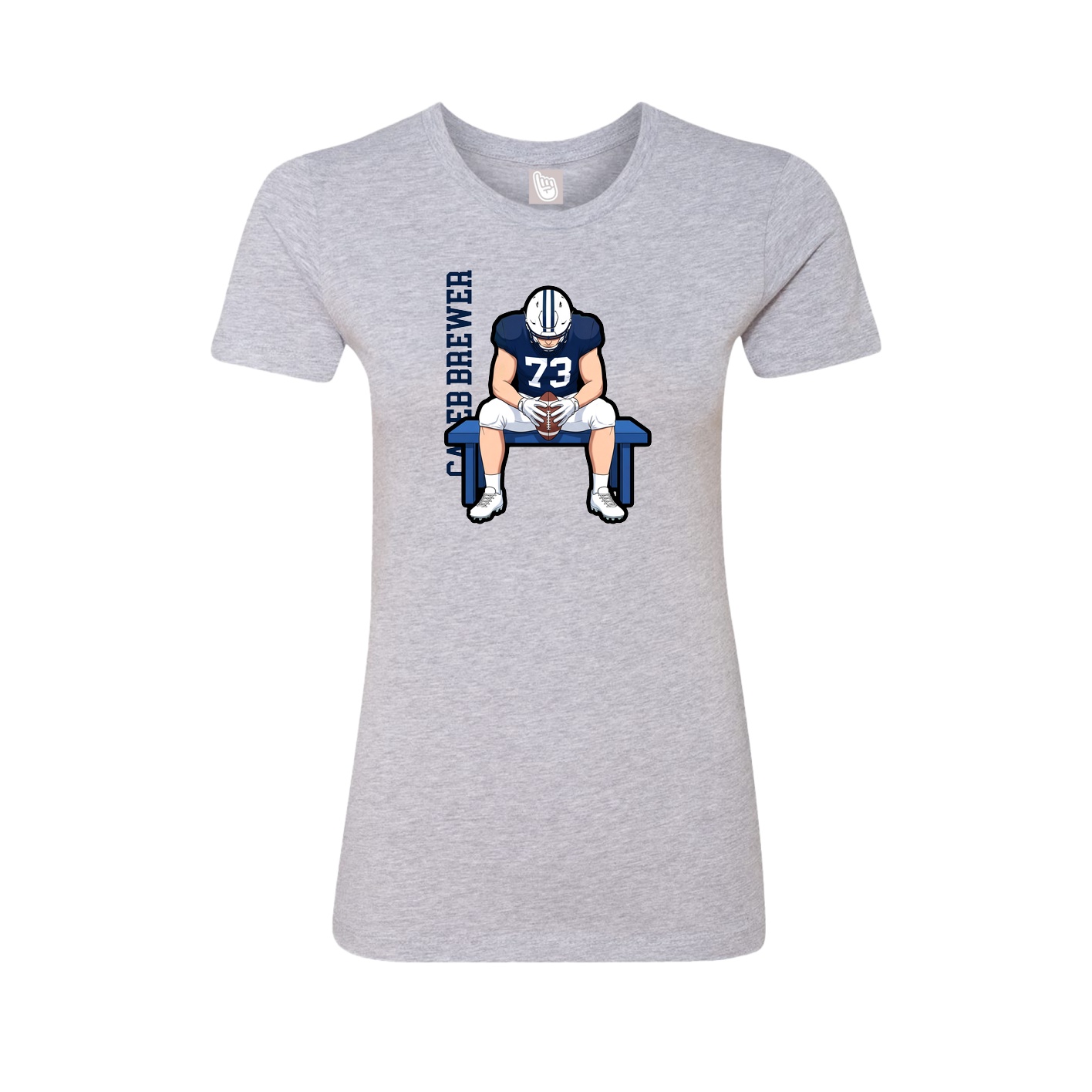 Fitted Women's Tee — Name Vertical in Grey