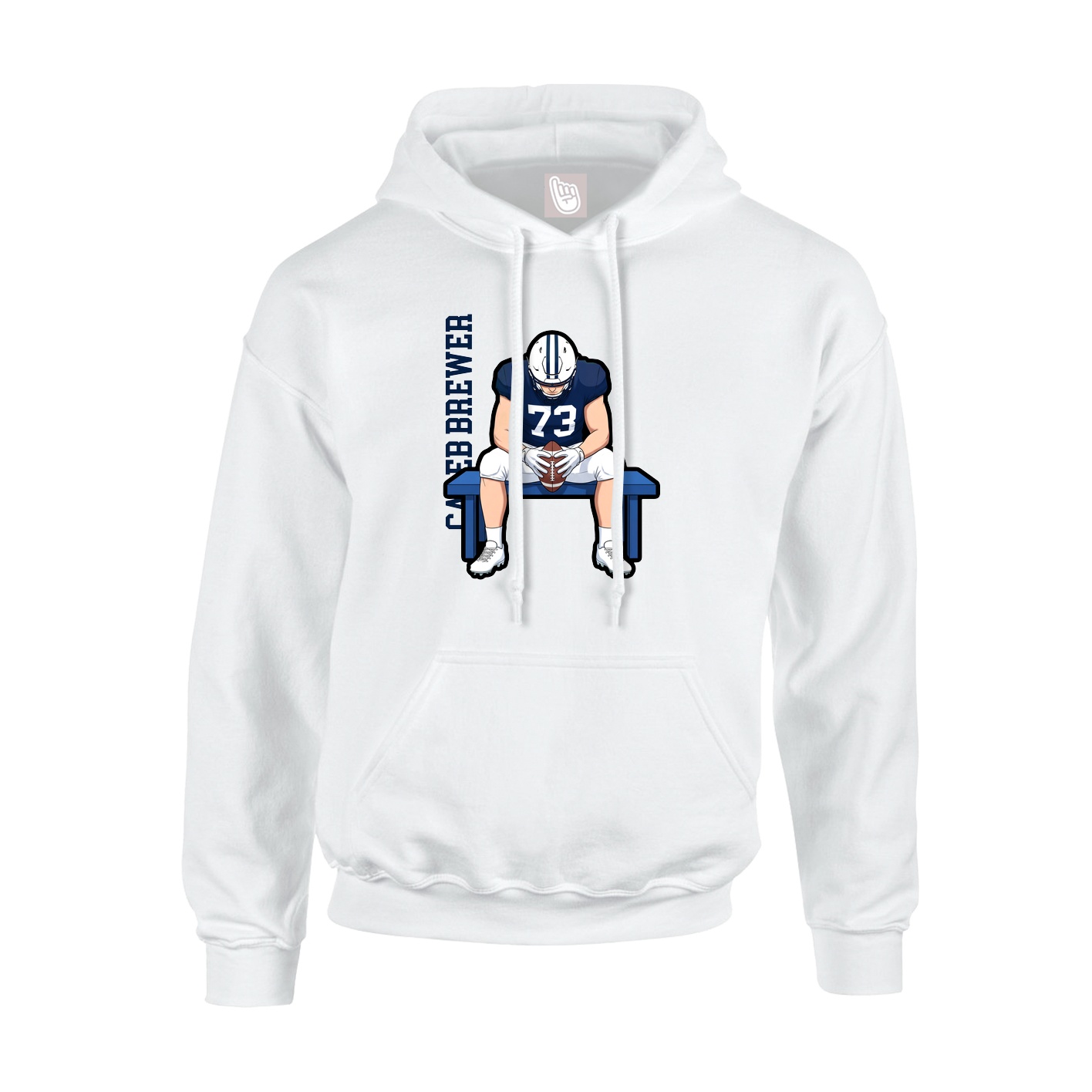 Hoodie — Name Vertical in White