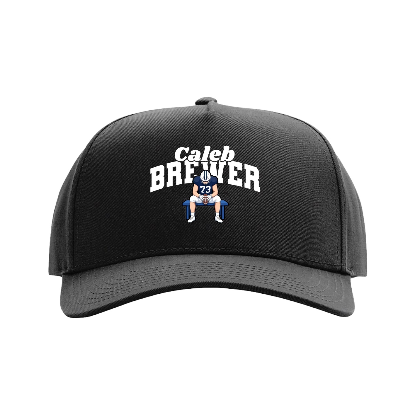 Full Fabric Five-Panel Champ Cap — Signature Arch in Black