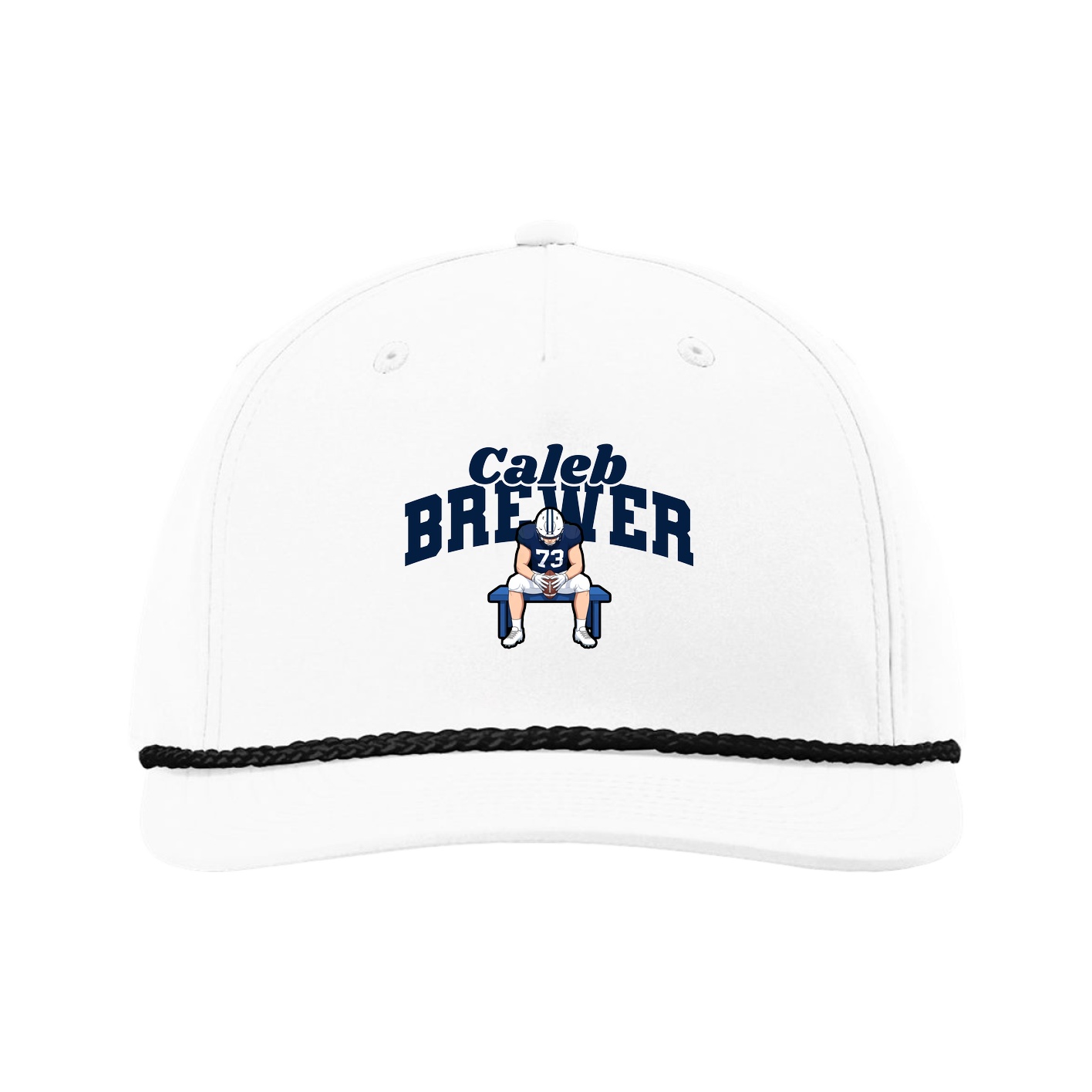 Five-Panel Classic Rope Cap — Signature Arch in White