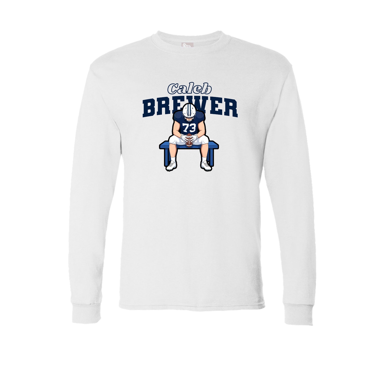 Long Sleeve Tee — Name Arch in White
