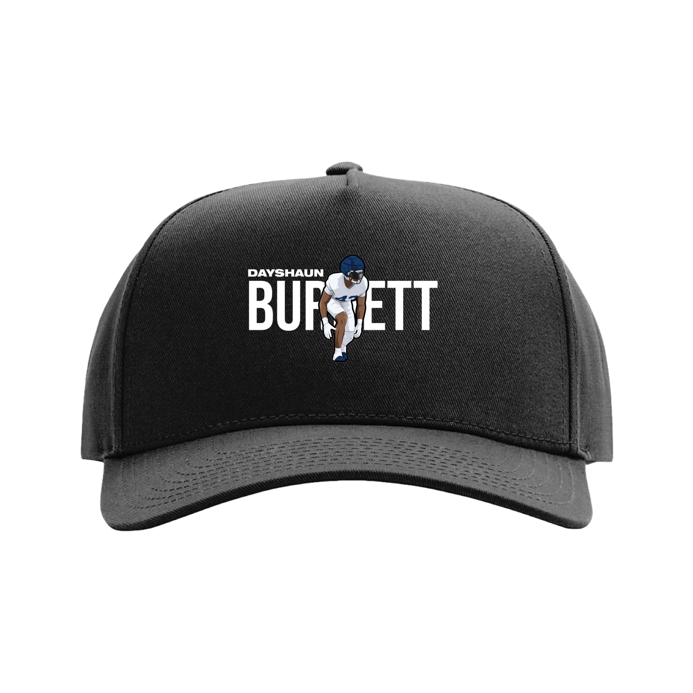 Full Fabric Five-Panel Champ Cap — Player Name in Black