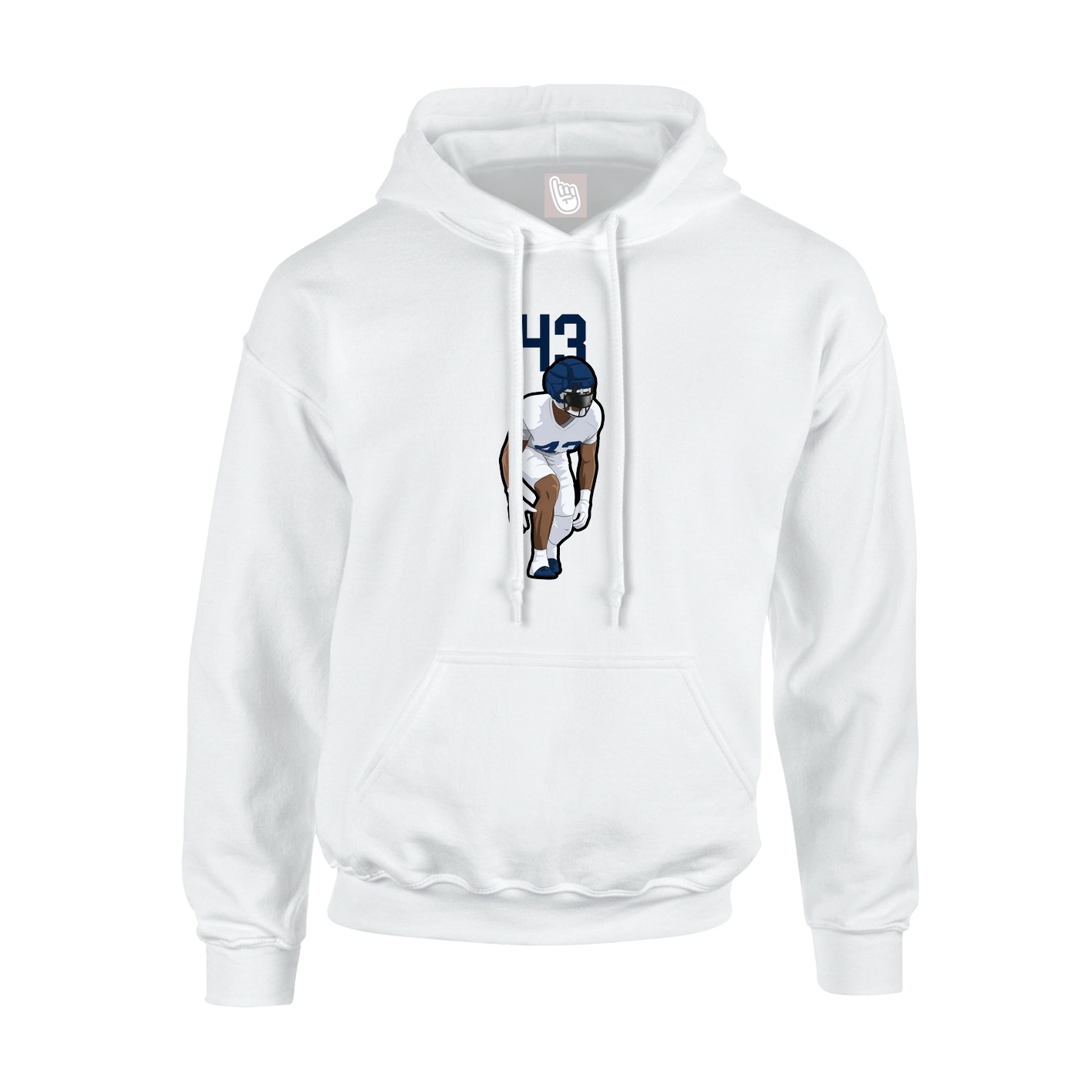 Hoodie — Number Top in White