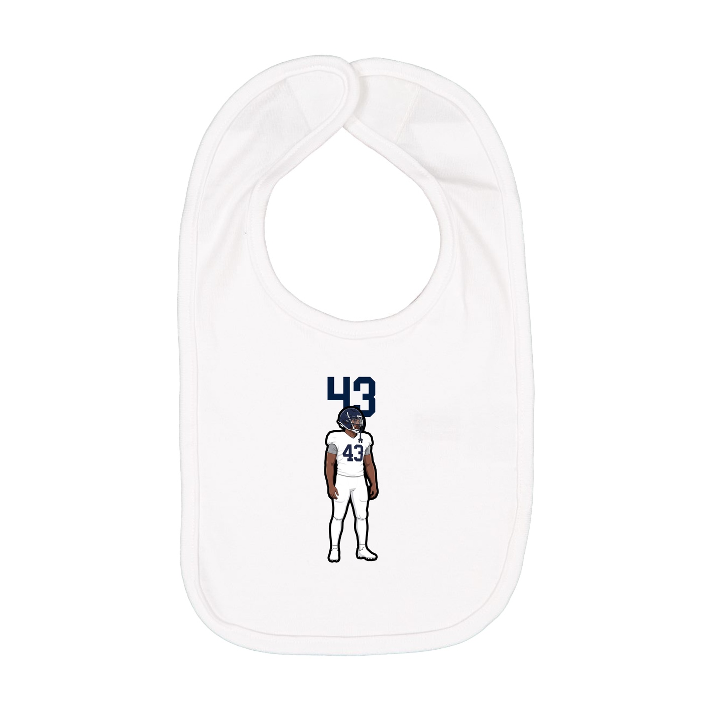 Infant Bib — Number Top in White