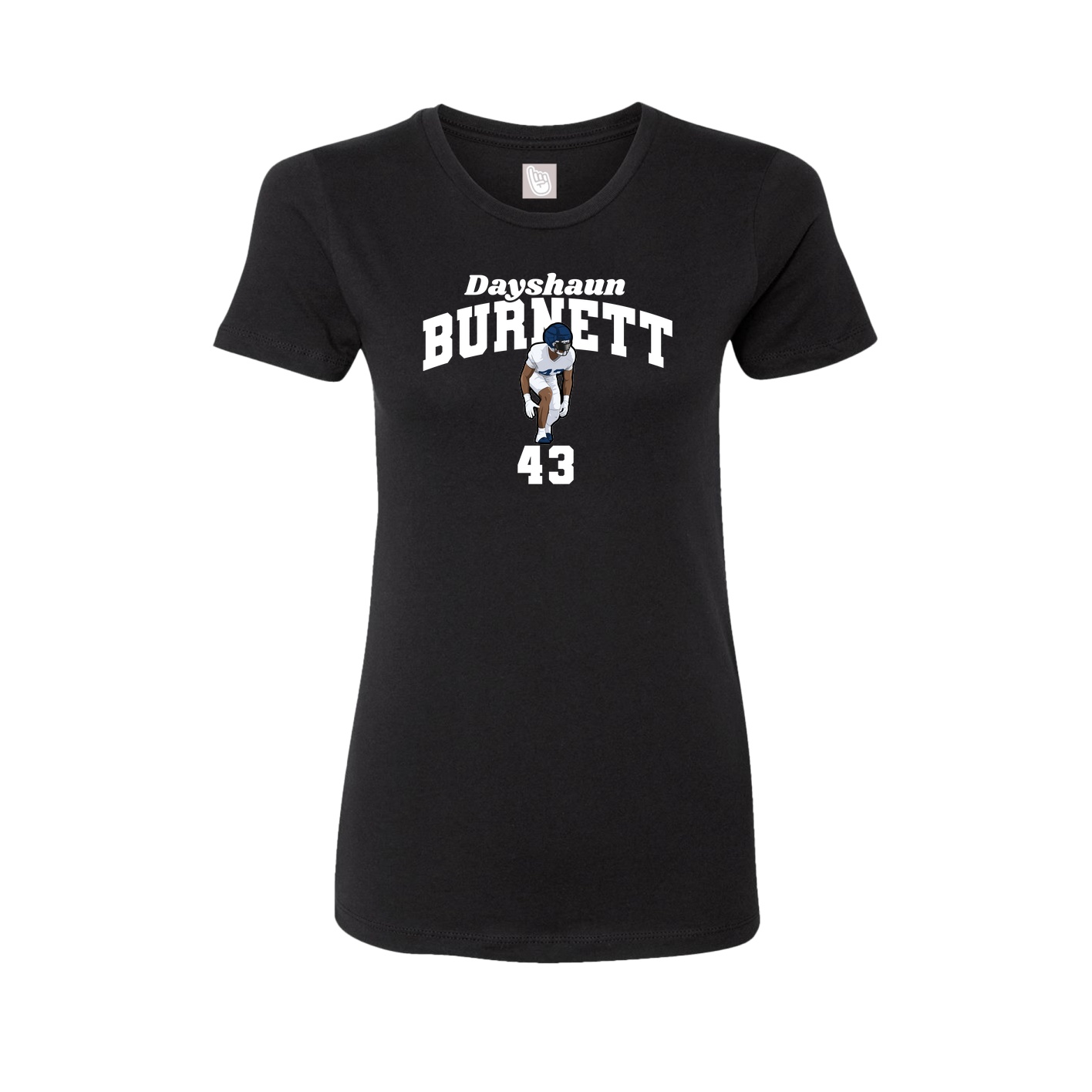 Fitted Women's Tee — Signature Arch in Black