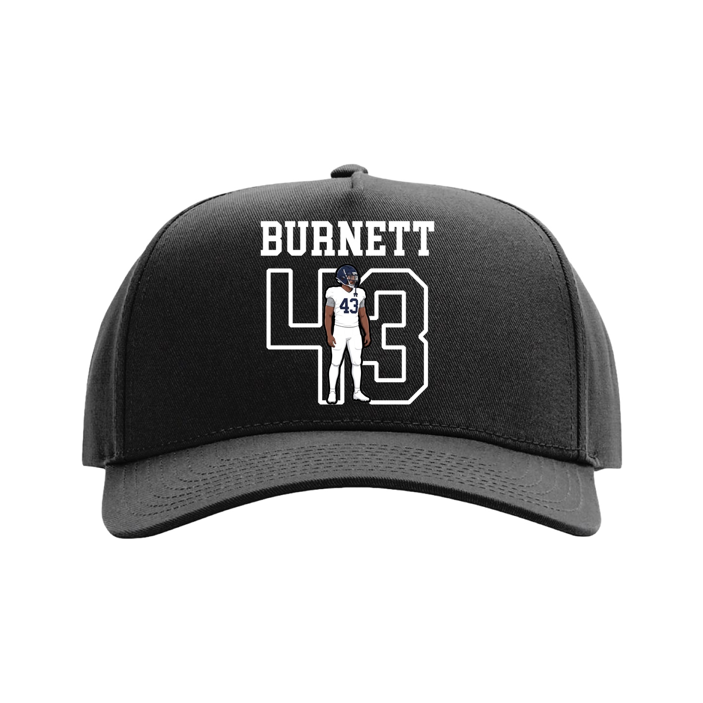 Full Fabric Five-Panel Champ Cap — Shirsey in Black