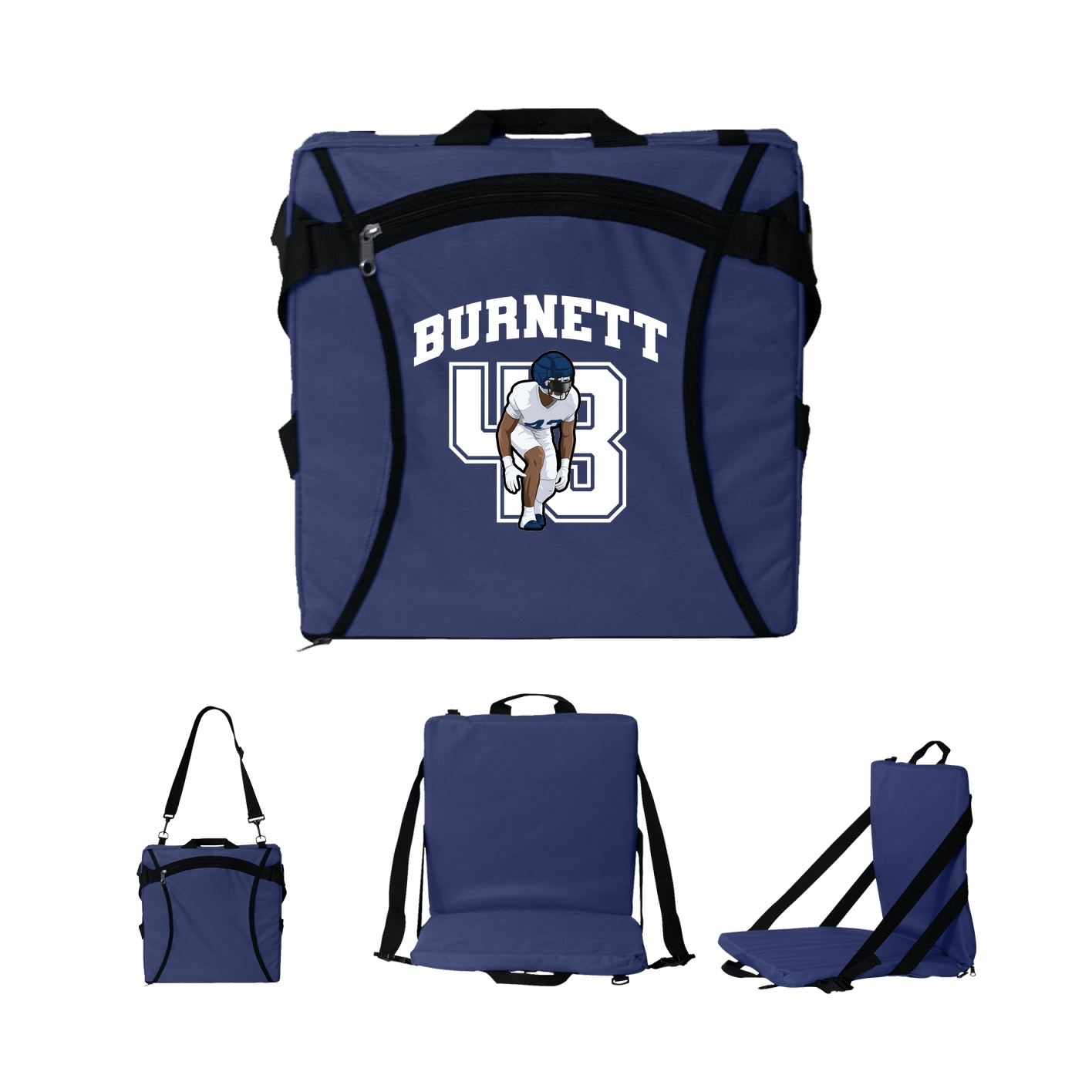 Folding Stadium Seat — Number in Navy