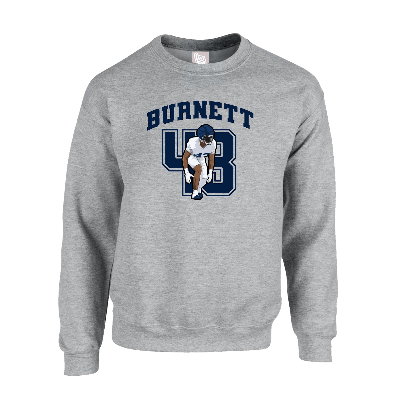 Fleece Crew — Number in Grey