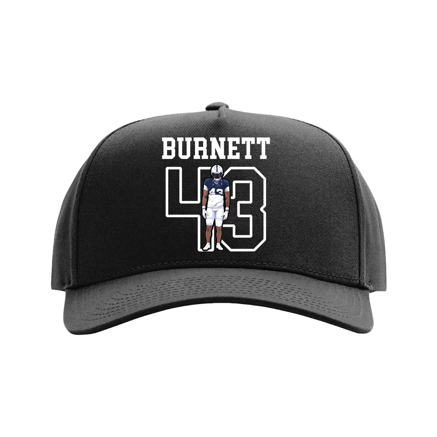 Full Fabric Five-Panel Champ Cap — Shirsey in Black