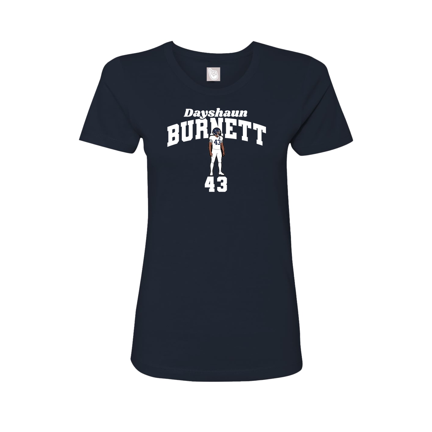Fitted Women's Tee — Signature Arch in Navy