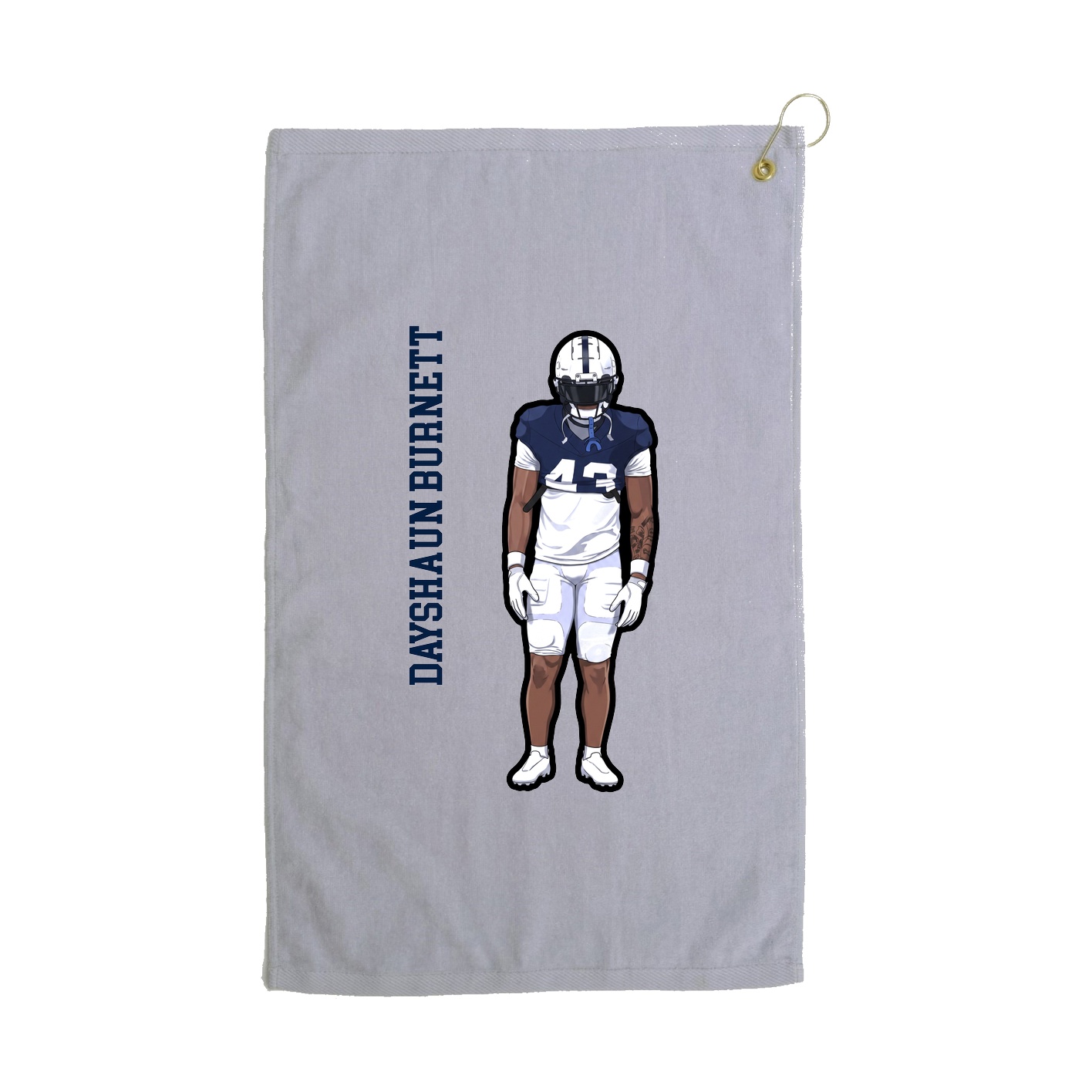 Golf Towel — Name Vertical in Grey