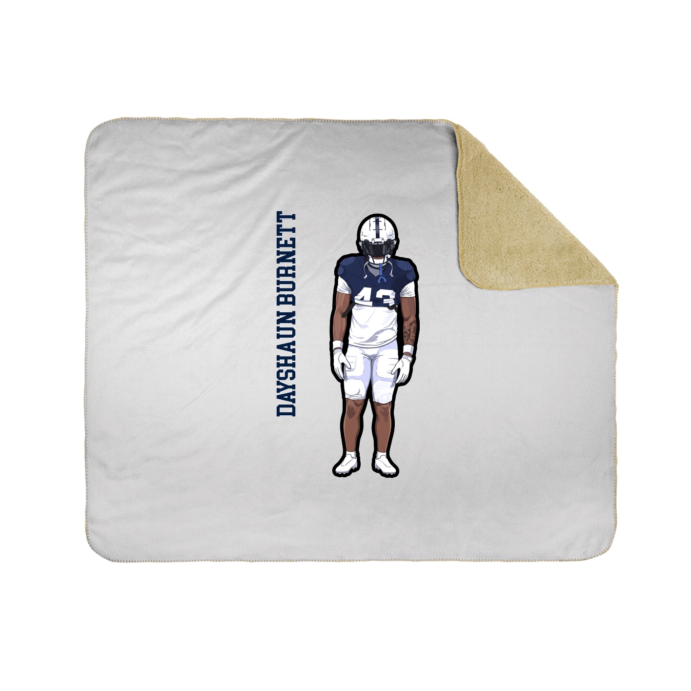 Throw Blanket — Name Vertical in White