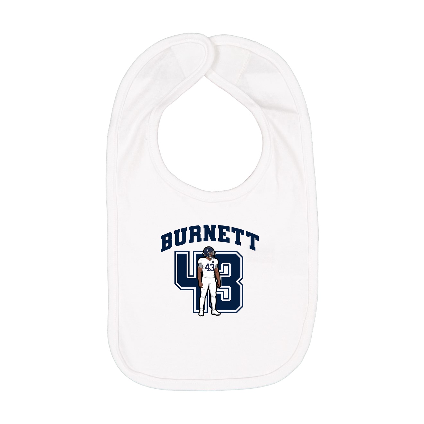 Infant Bib — Number in White