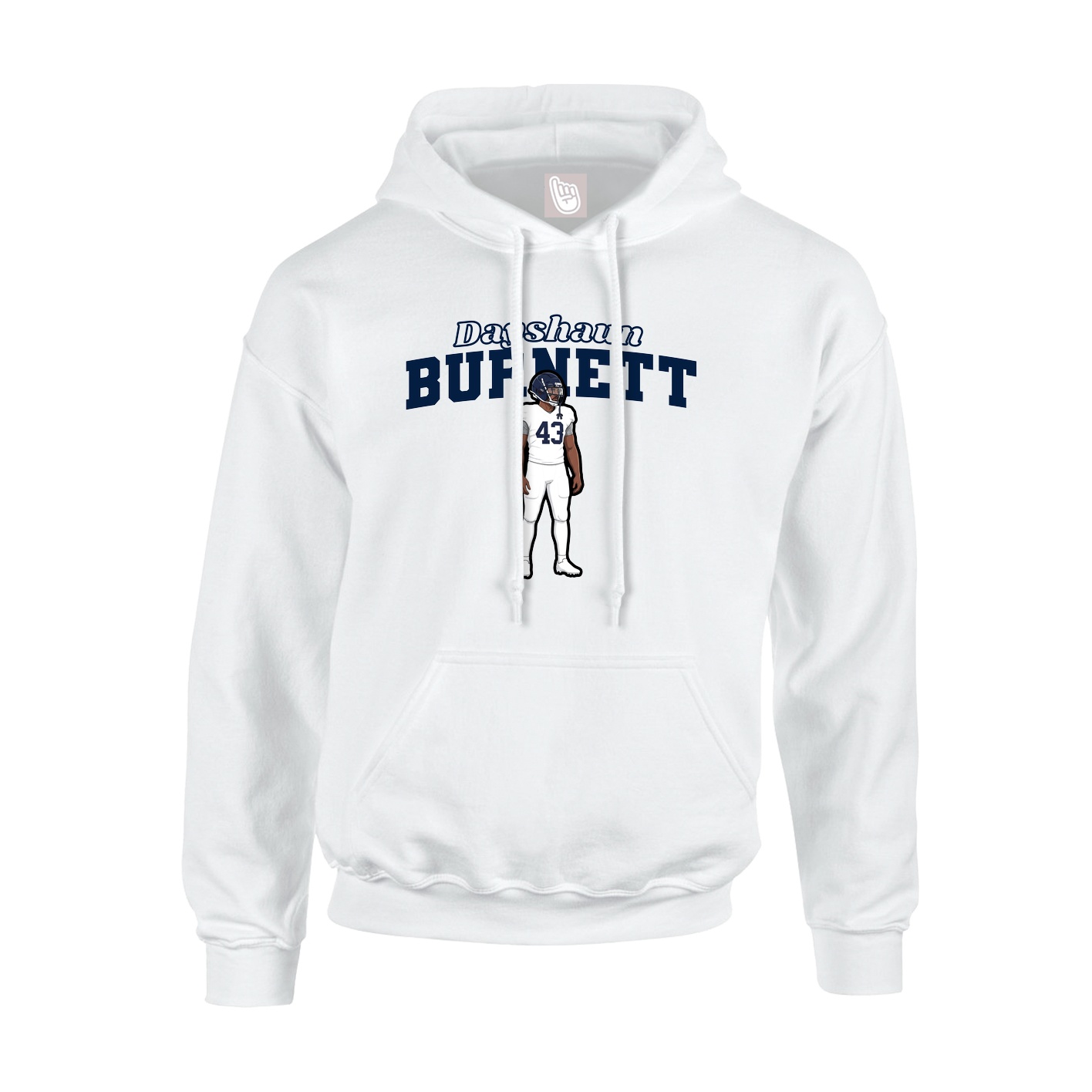 Youth Hoodie — Name Arch in White