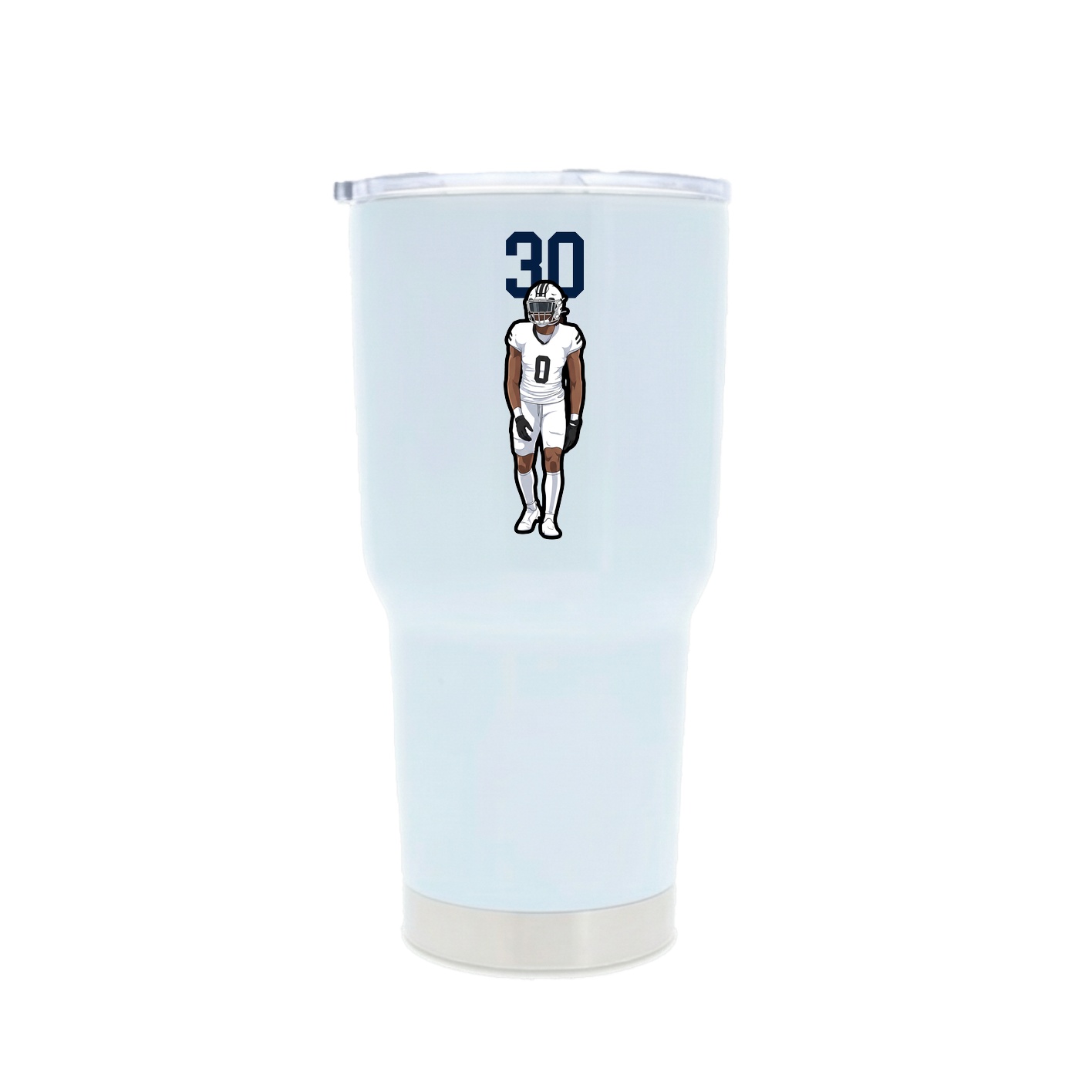 30oz Stainless Steel Tumbler — Number Top in White