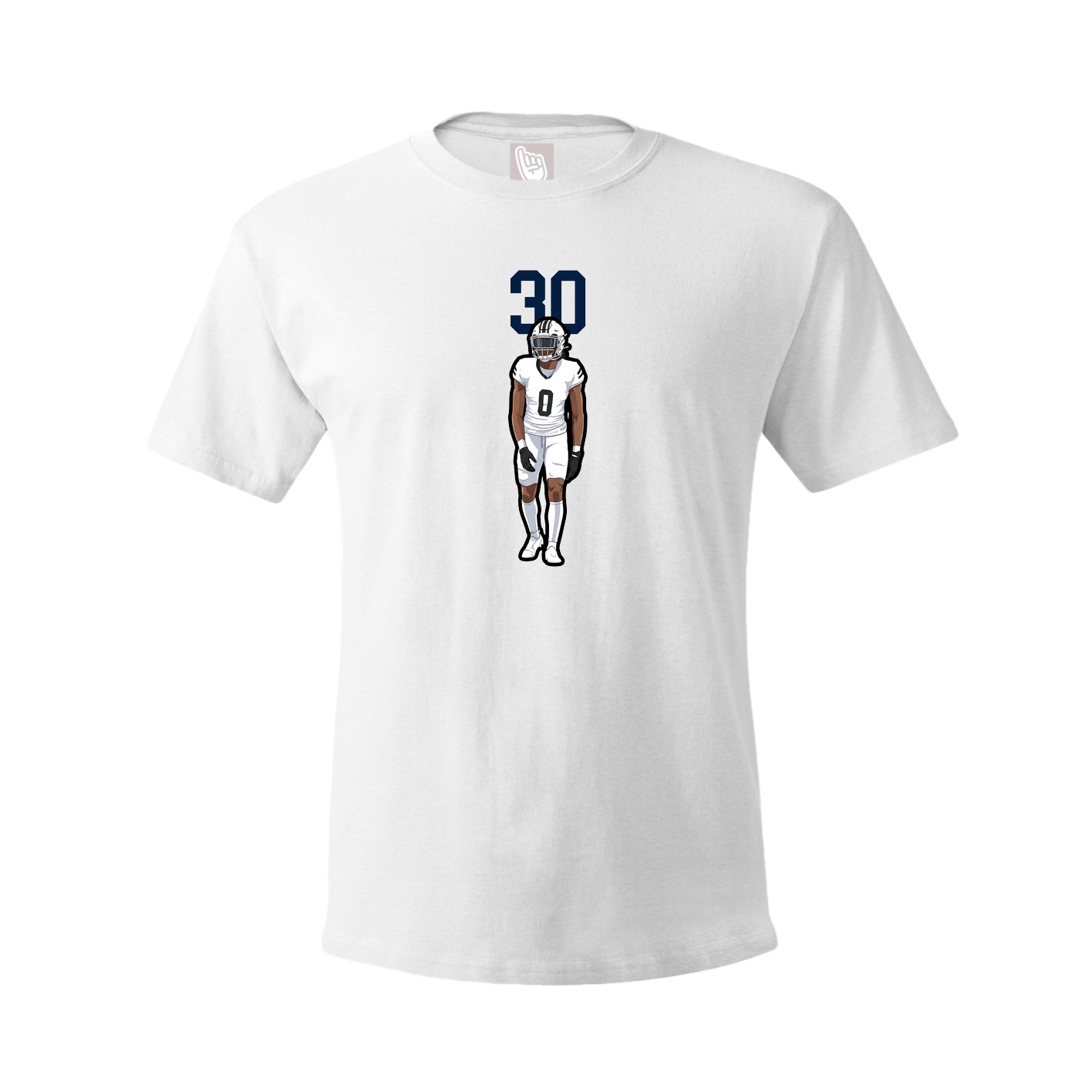 Youth Tee — Number Top in White