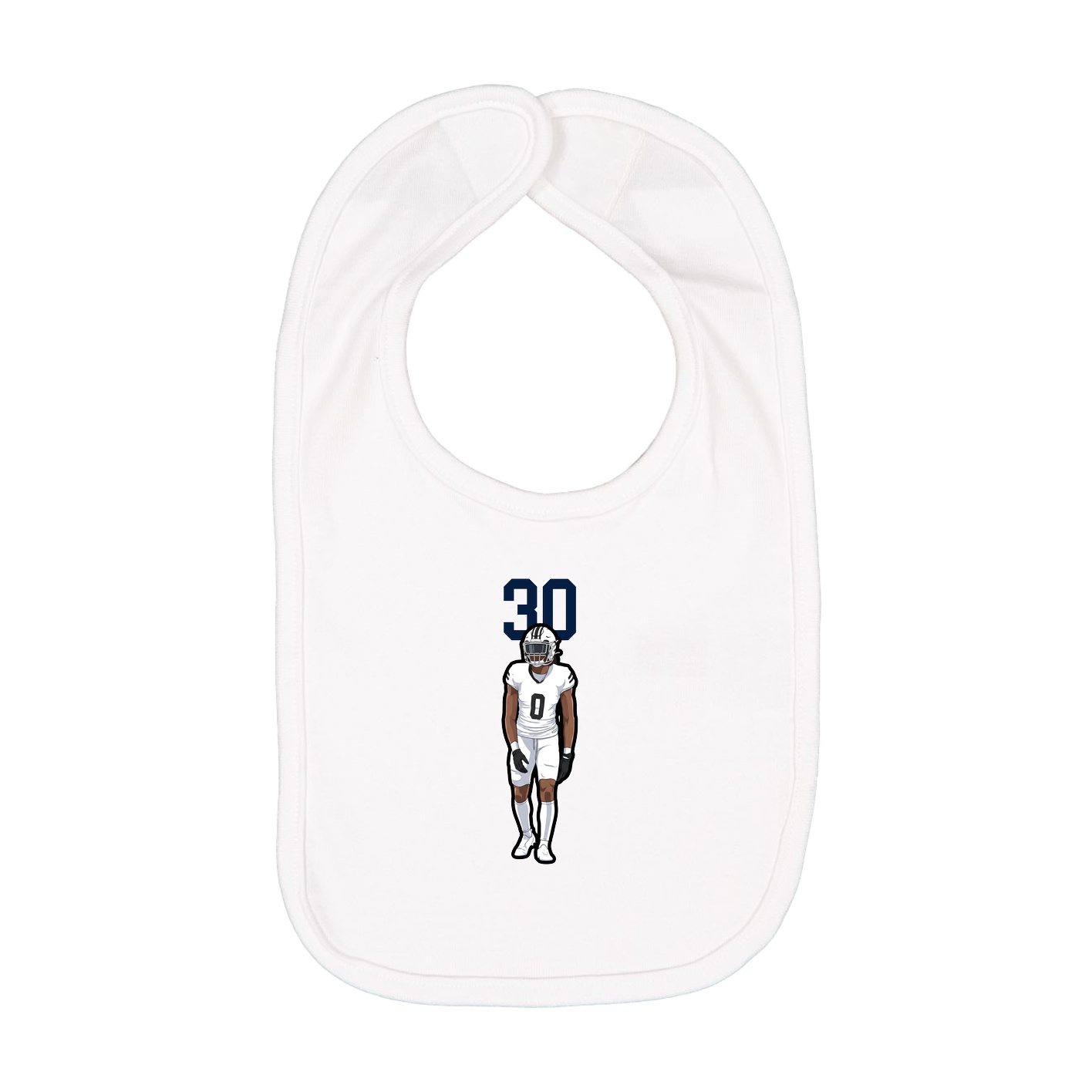 Infant Bib — Number Top in White