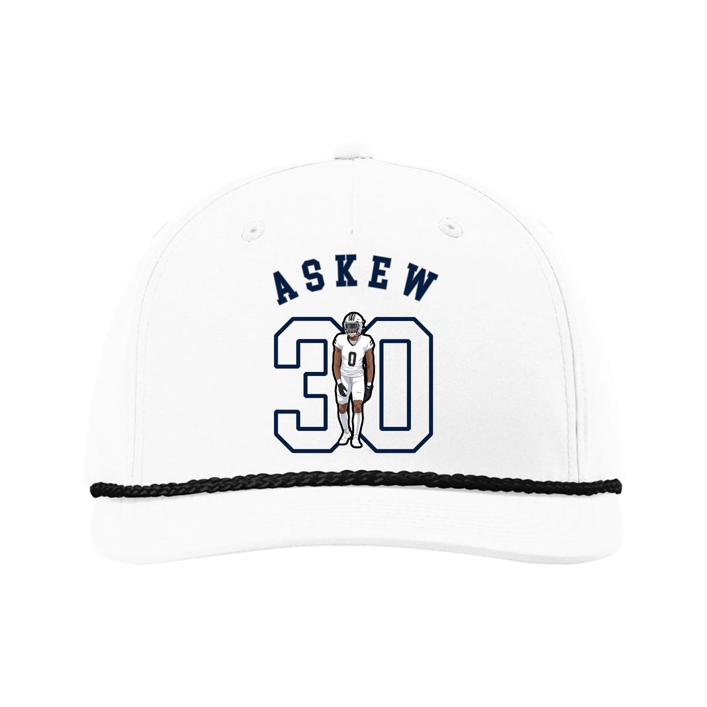 Five-Panel Classic Rope Cap — Shirsey Arch in White