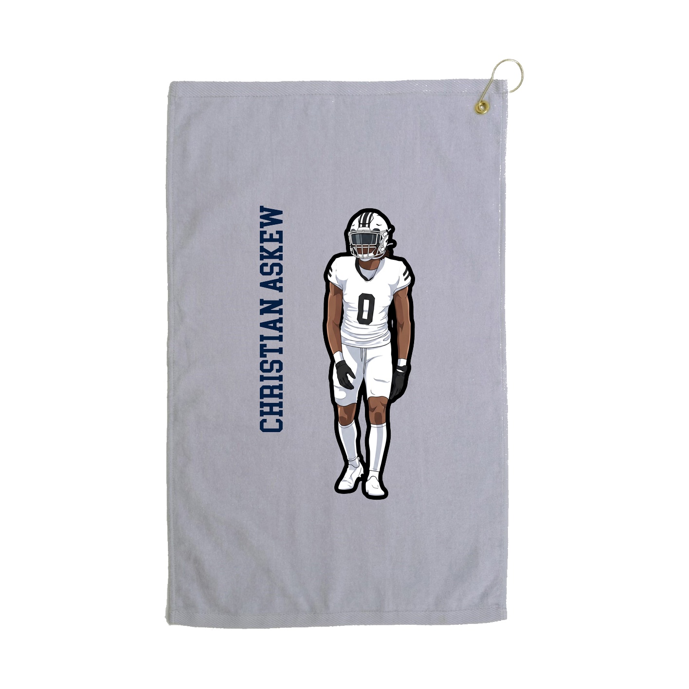 Golf Towel — Name Vertical in Grey