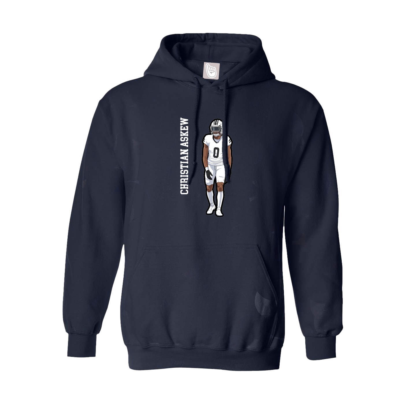 Hoodie — Name Vertical in Navy