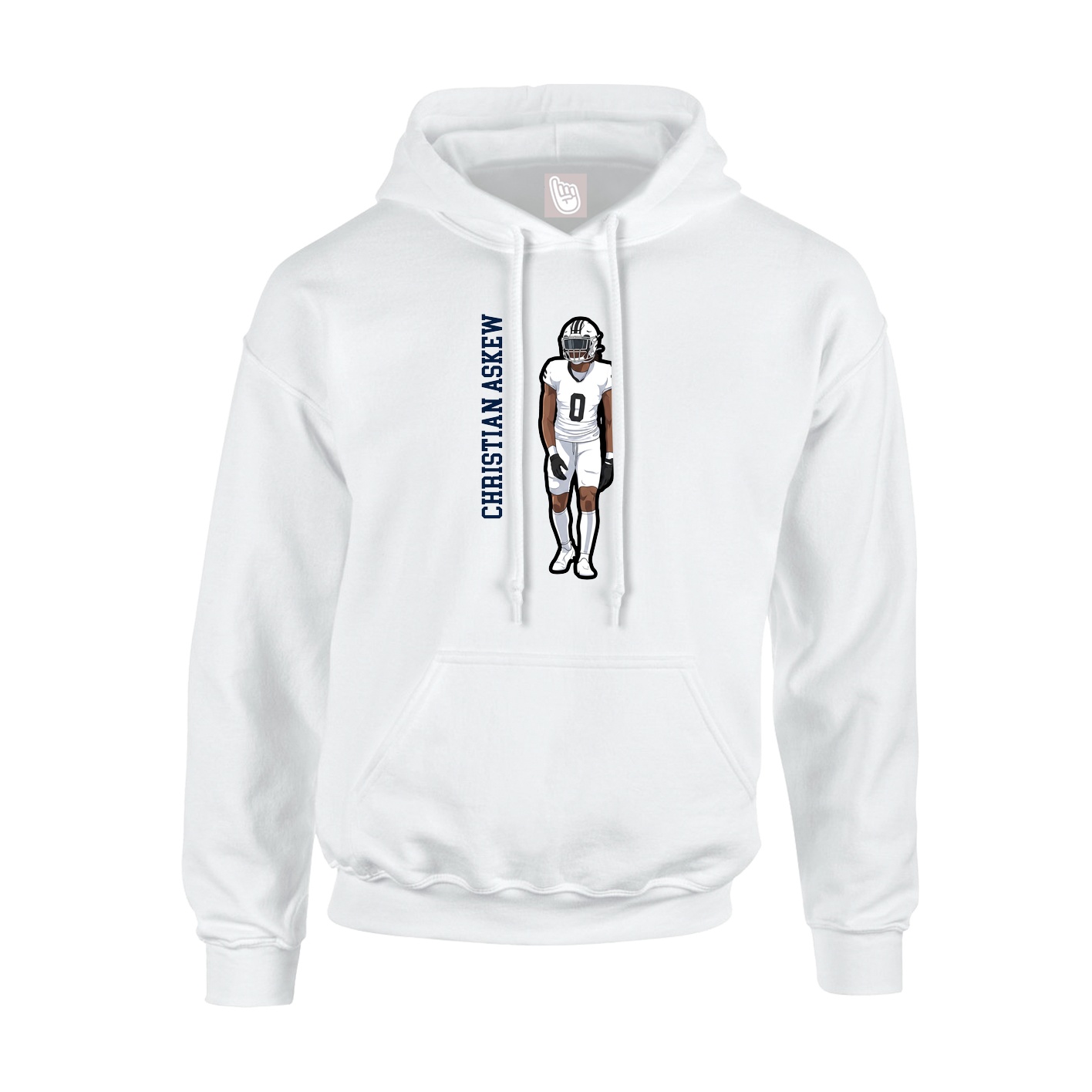 Youth Hoodie — Name Vertical in White