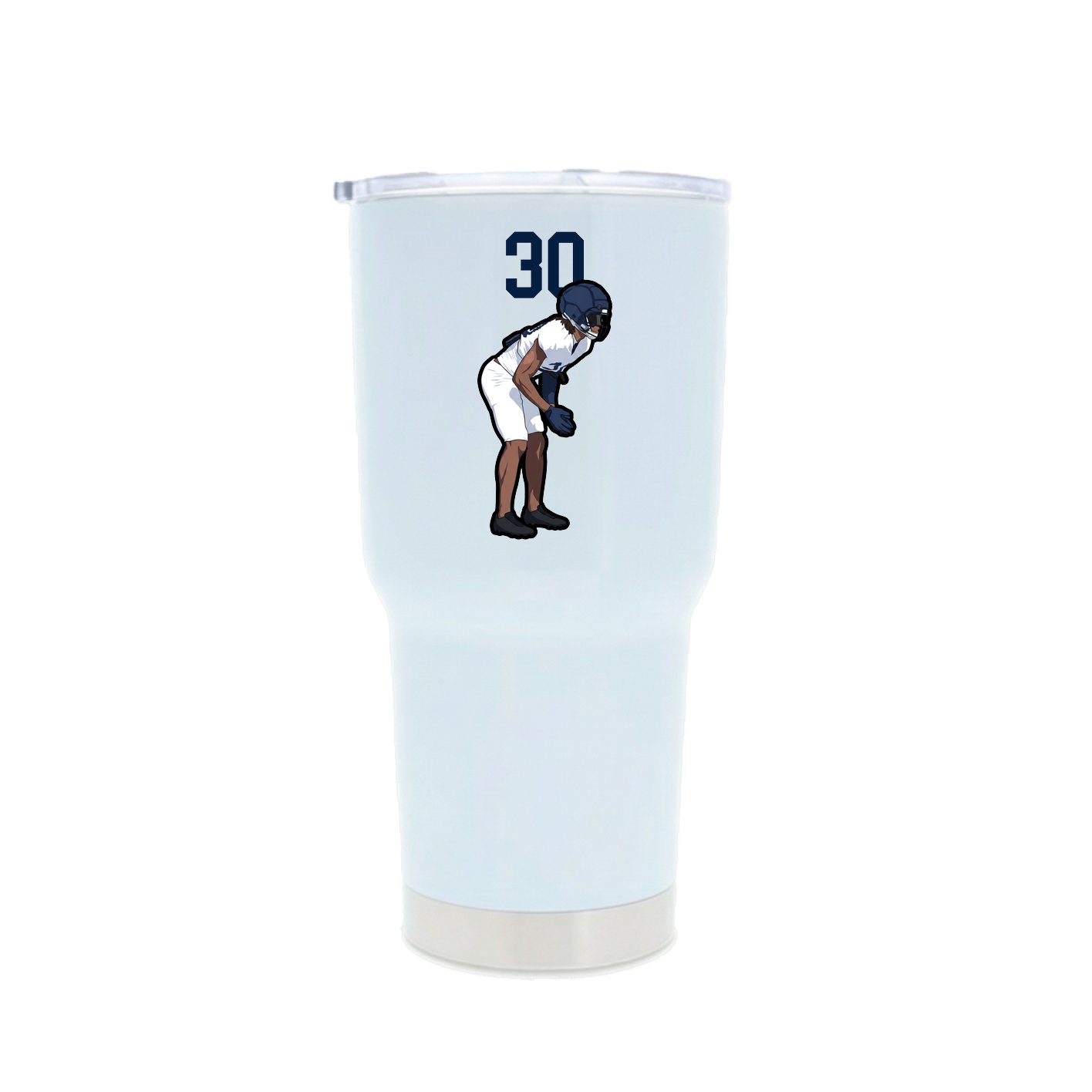 30oz Stainless Steel Tumbler — Number Top in White