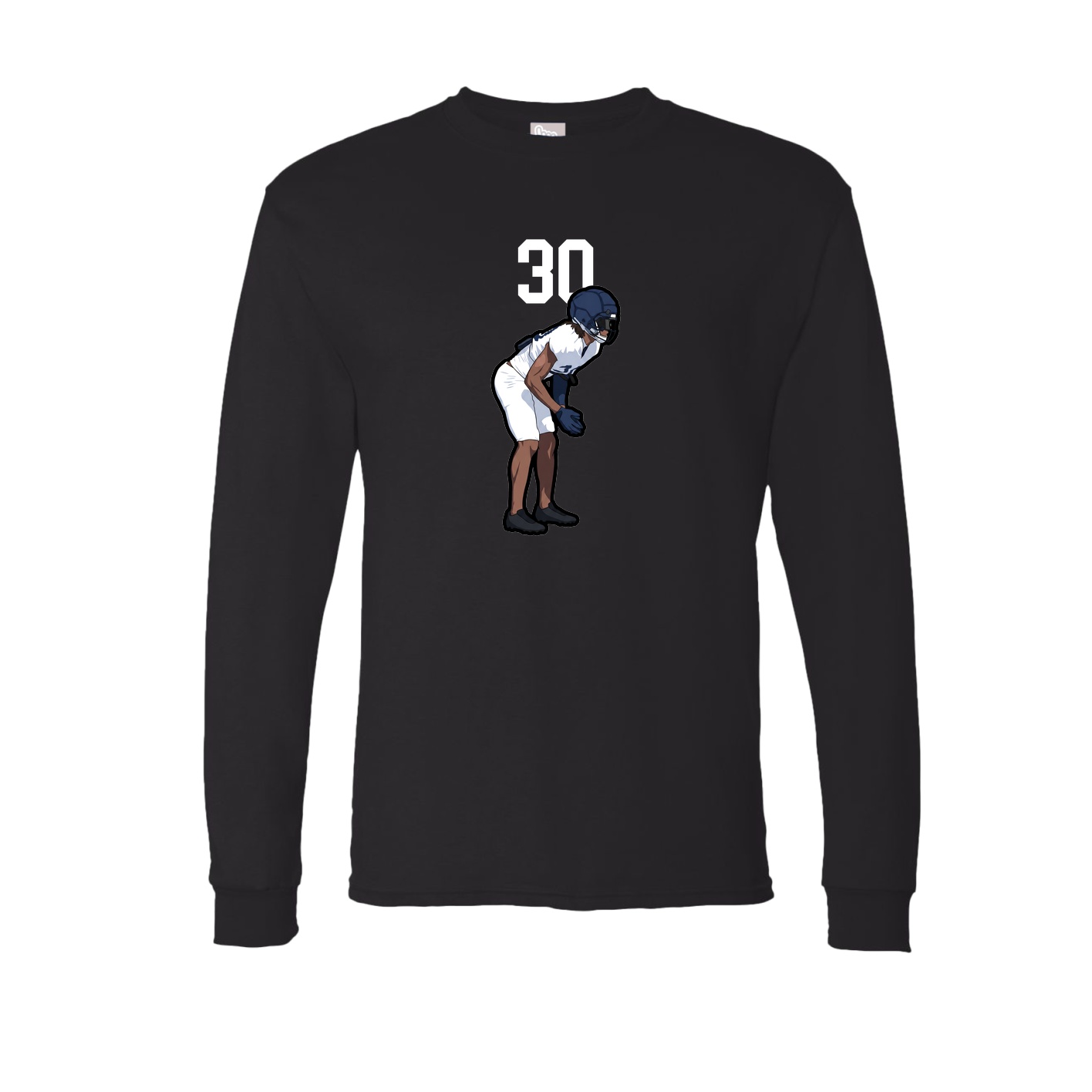Long Sleeve Tee — Number Top in Black
