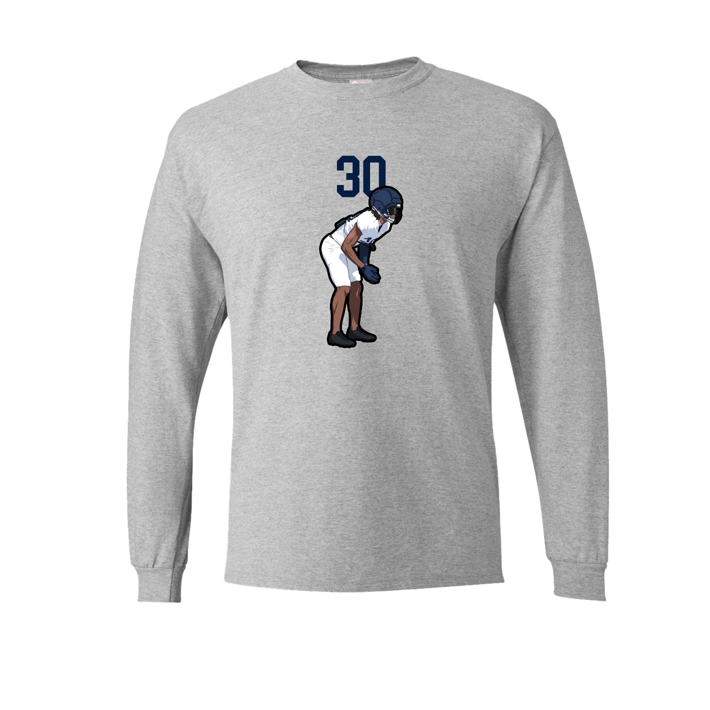 Long Sleeve Tee — Number Top in Grey