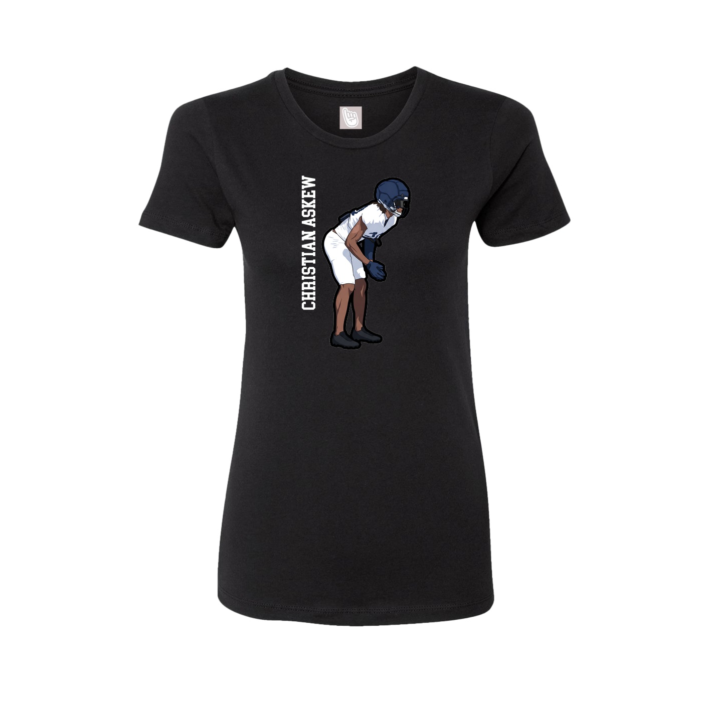 Womens Tee — Name Vertical in Black